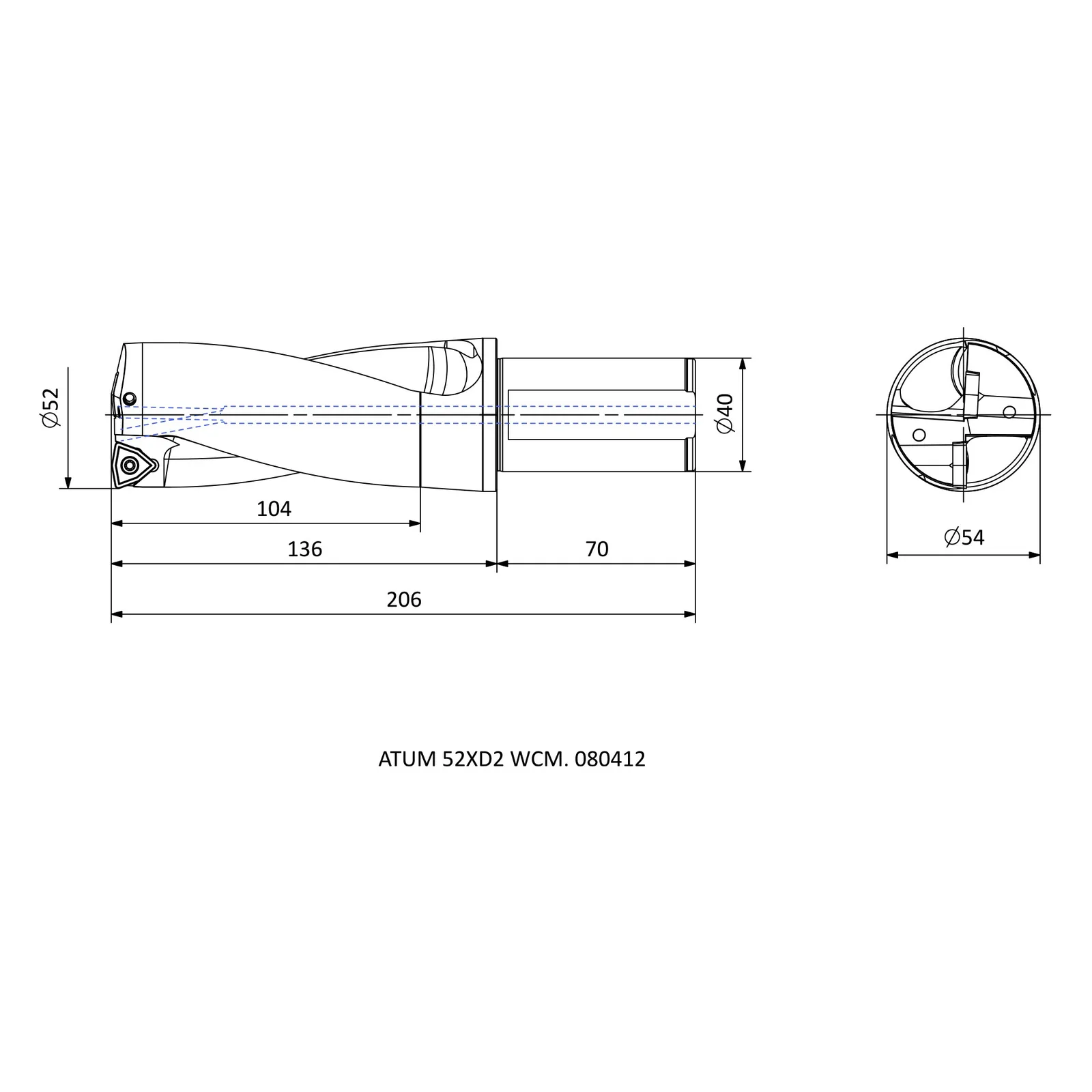ATUM 52XD2 WCM. 080412 &mdash; dimensioned drawing
