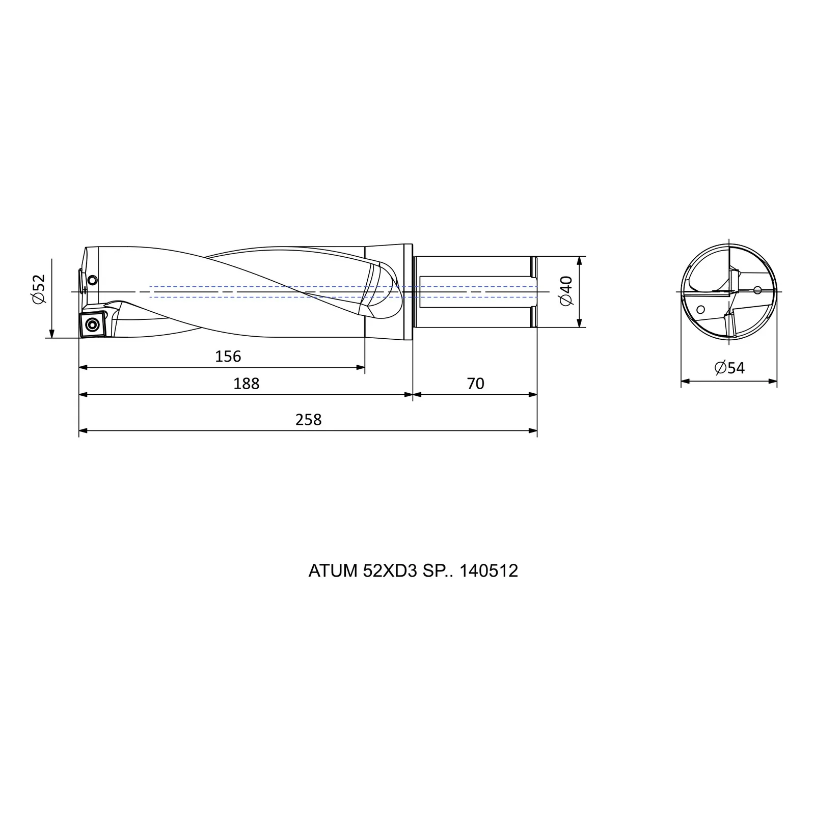 ATUM 52XD3 SP.. 140512 &mdash; dimensioned drawing
