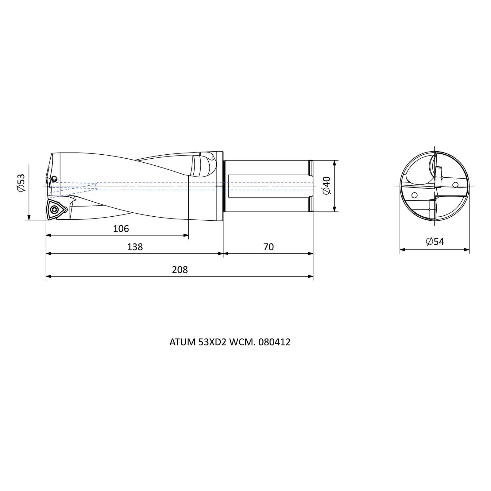 ATUM 53XD2 WCM. 080412 &mdash; dimensioned drawing