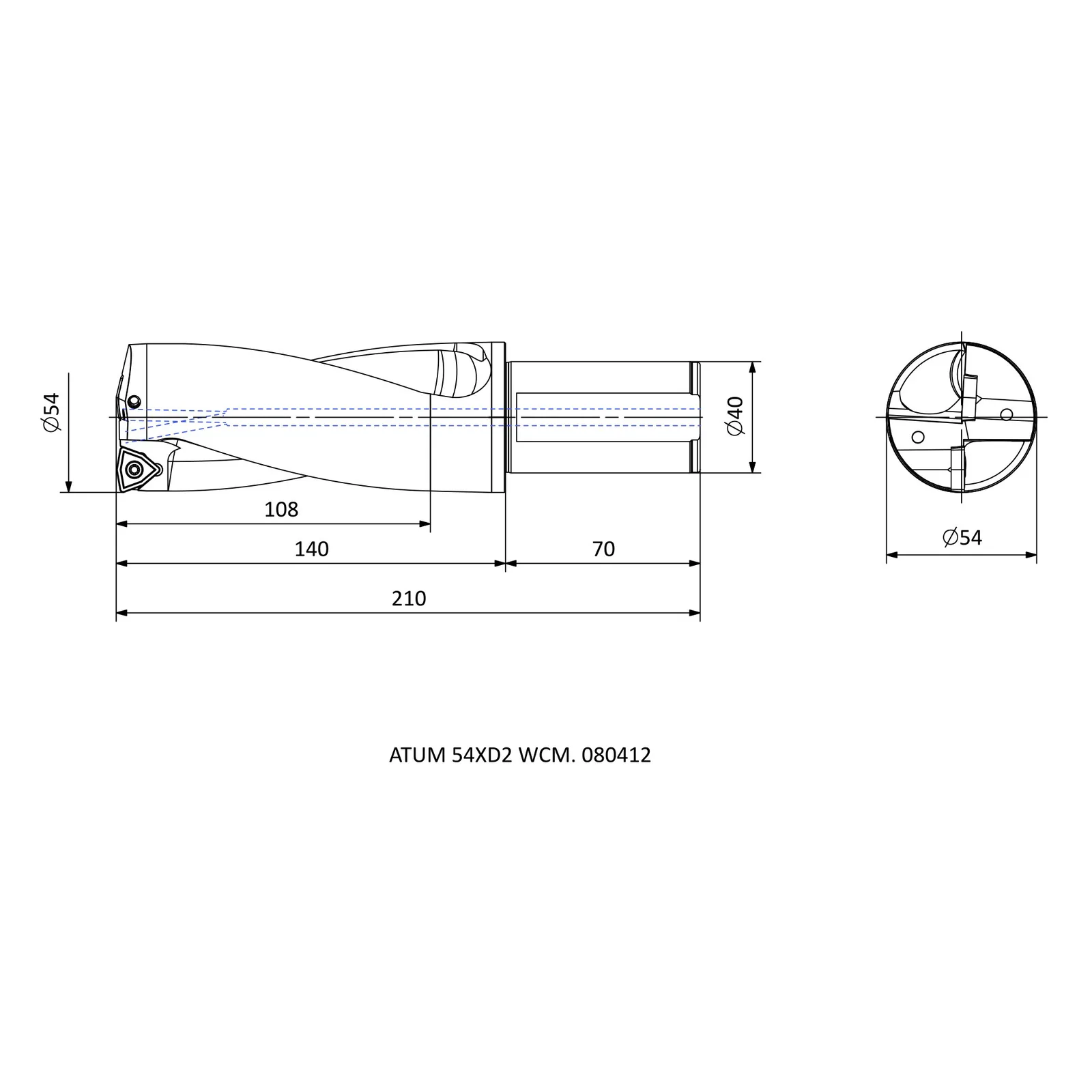 ATUM 54XD2 WCM. 080412 &mdash; dimensioned drawing