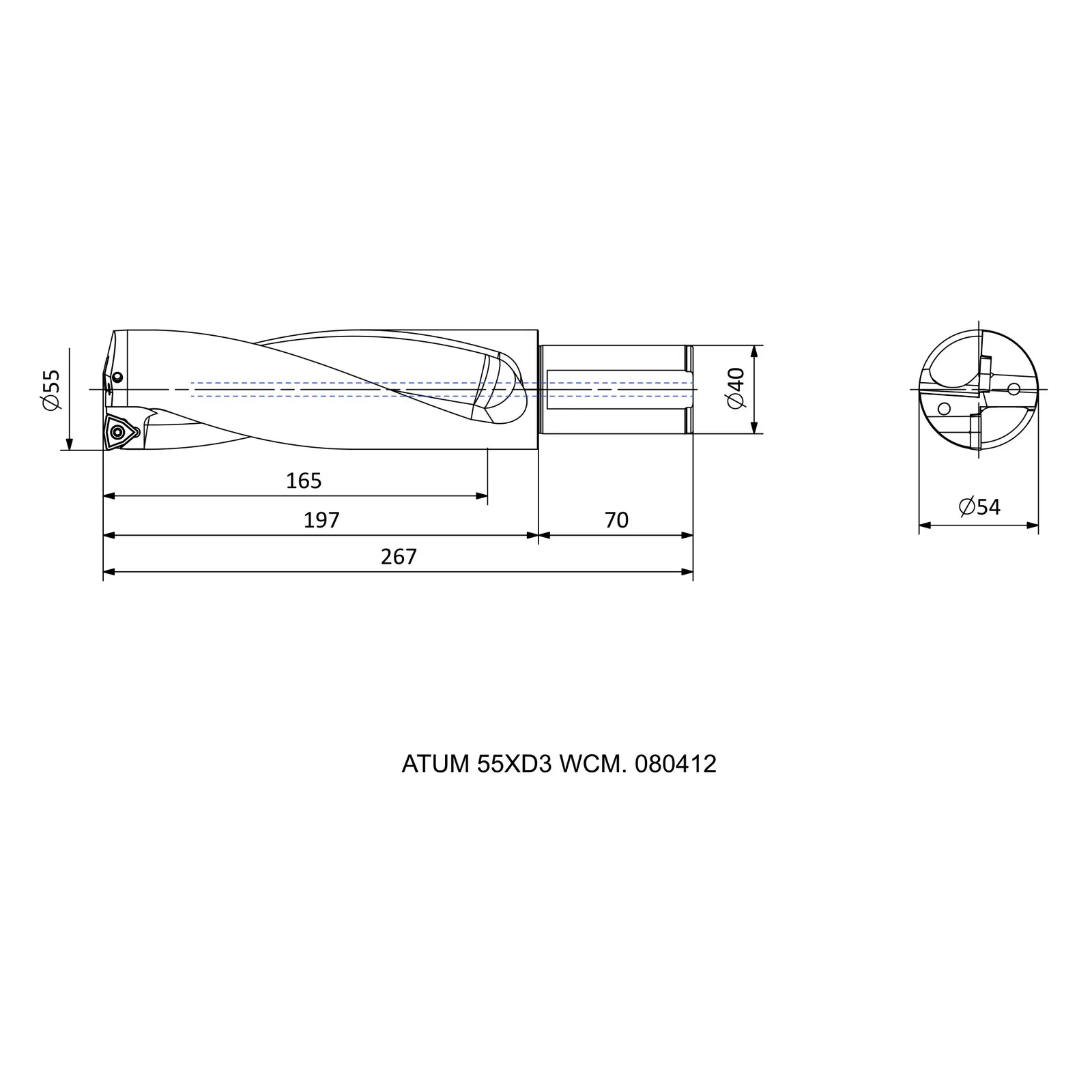 ATUM 55XD3 WCM. 080412 &mdash; dimensioned drawing
