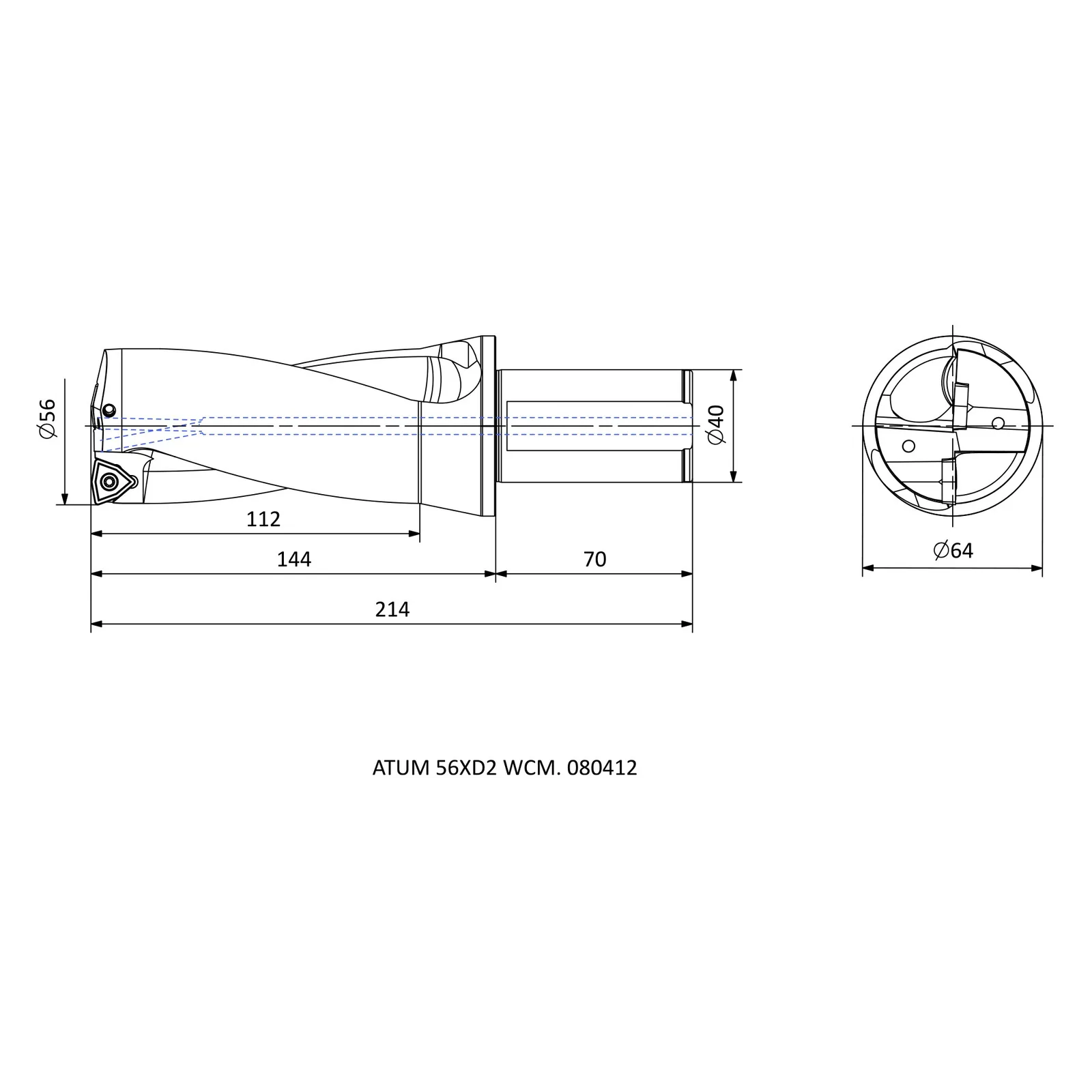 ATUM 56XD2 WCM. 080412 &mdash; dimensioned drawing
