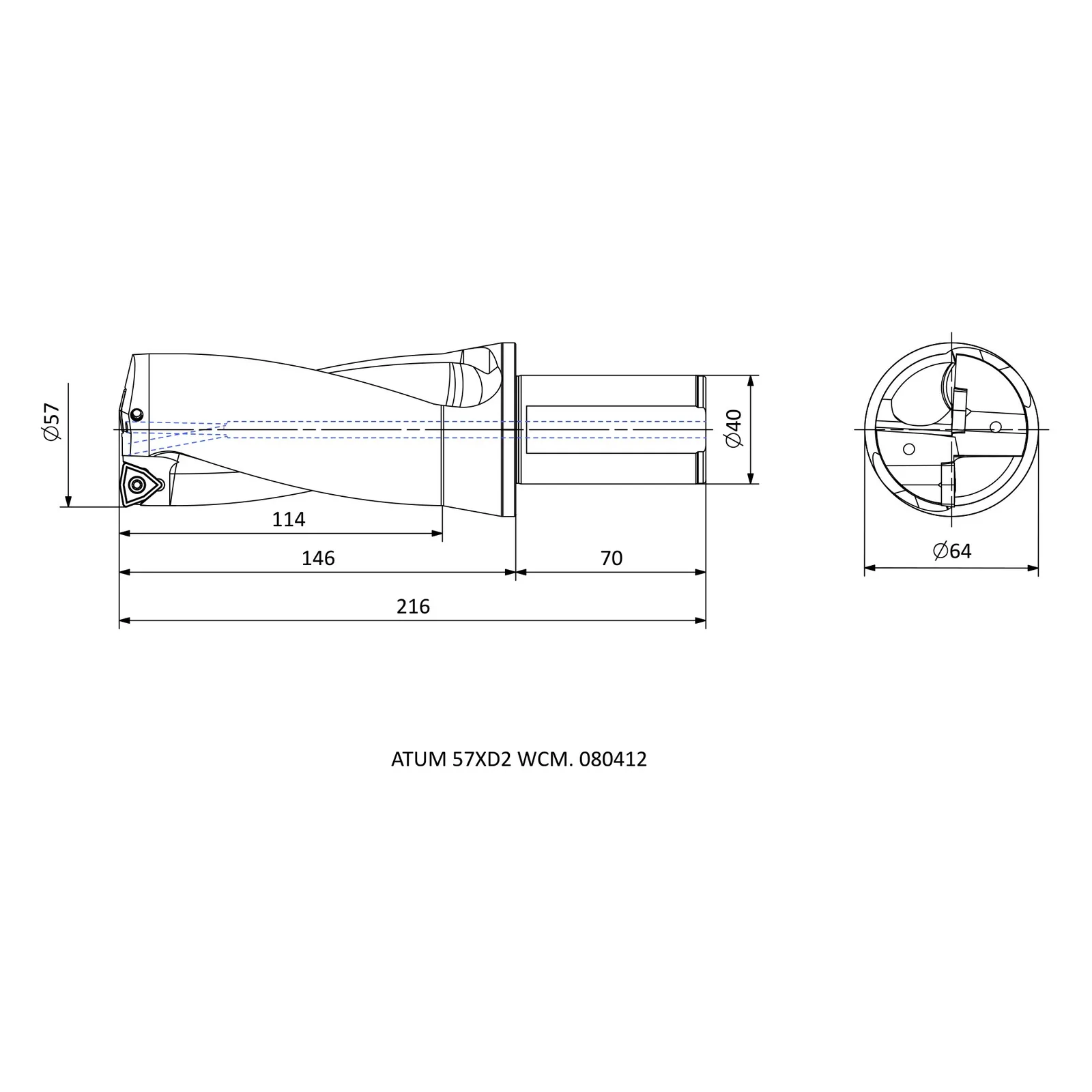 ATUM 57XD2 WCM. 080412 &mdash; dimensioned drawing