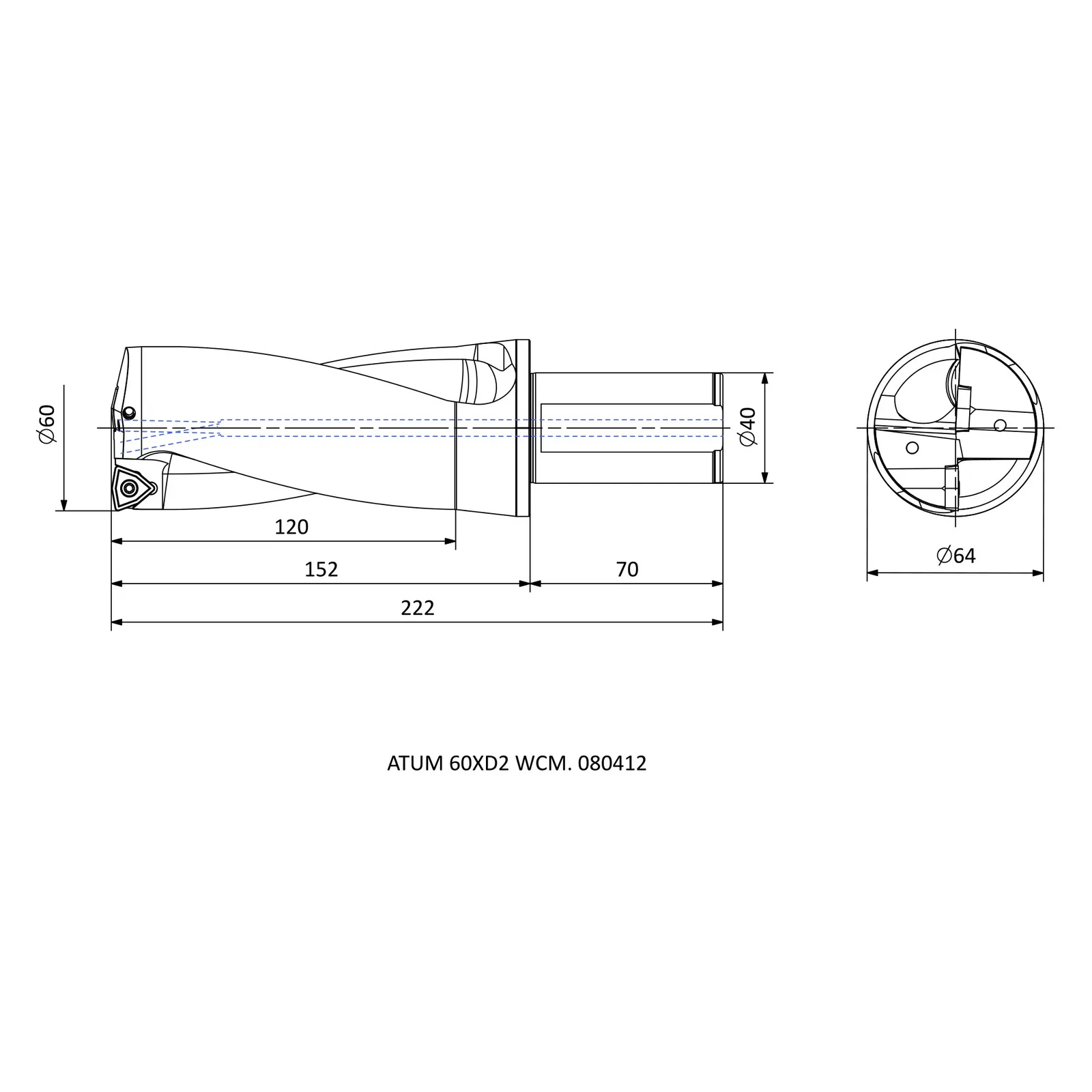 ATUM 60XD2 WCM. 080412 &mdash; dimensioned drawing