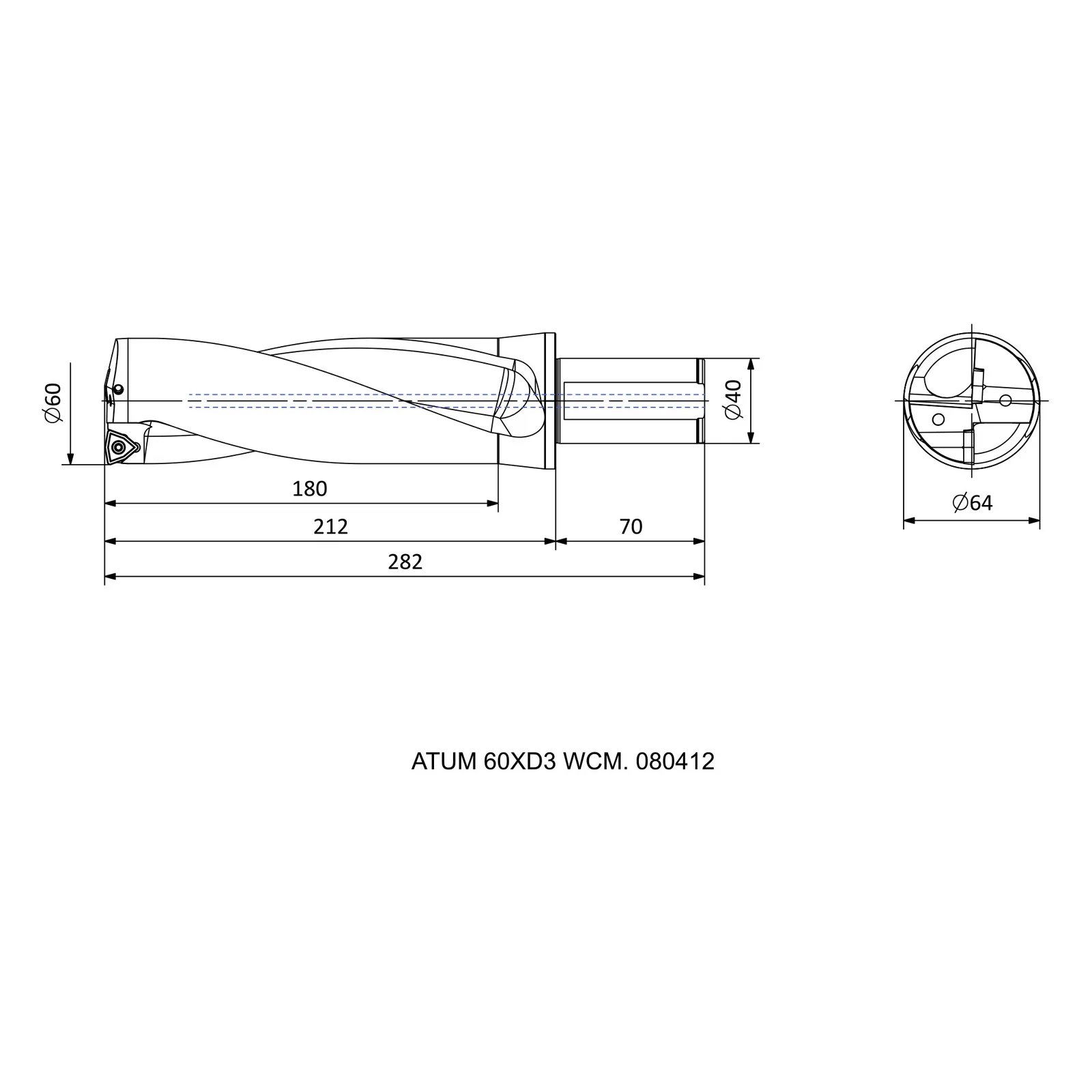 ATUM 60XD3 WCM. 080412 &mdash; dimensioned drawing