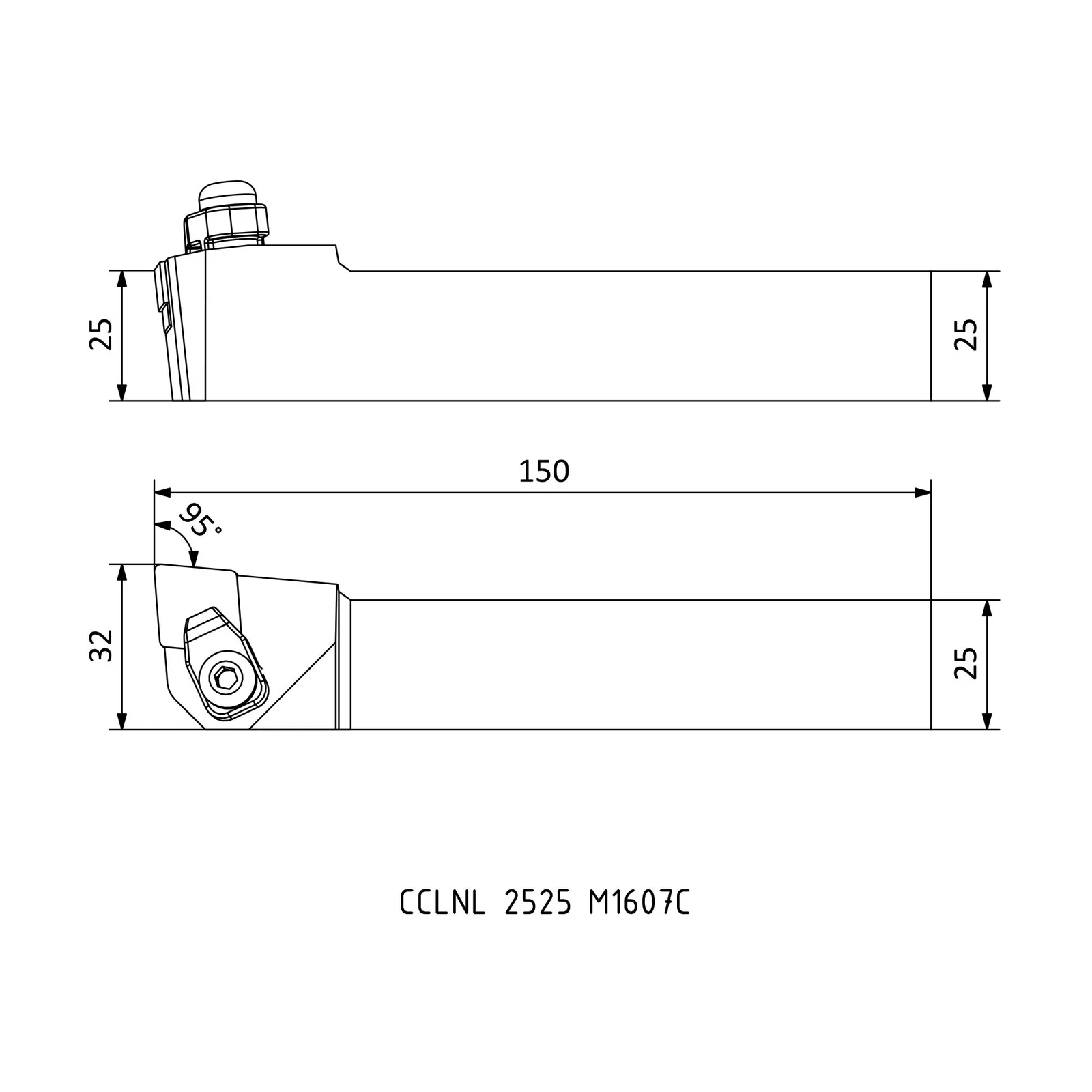 CCLNL 2525 M1607C &mdash; dimensioned drawing