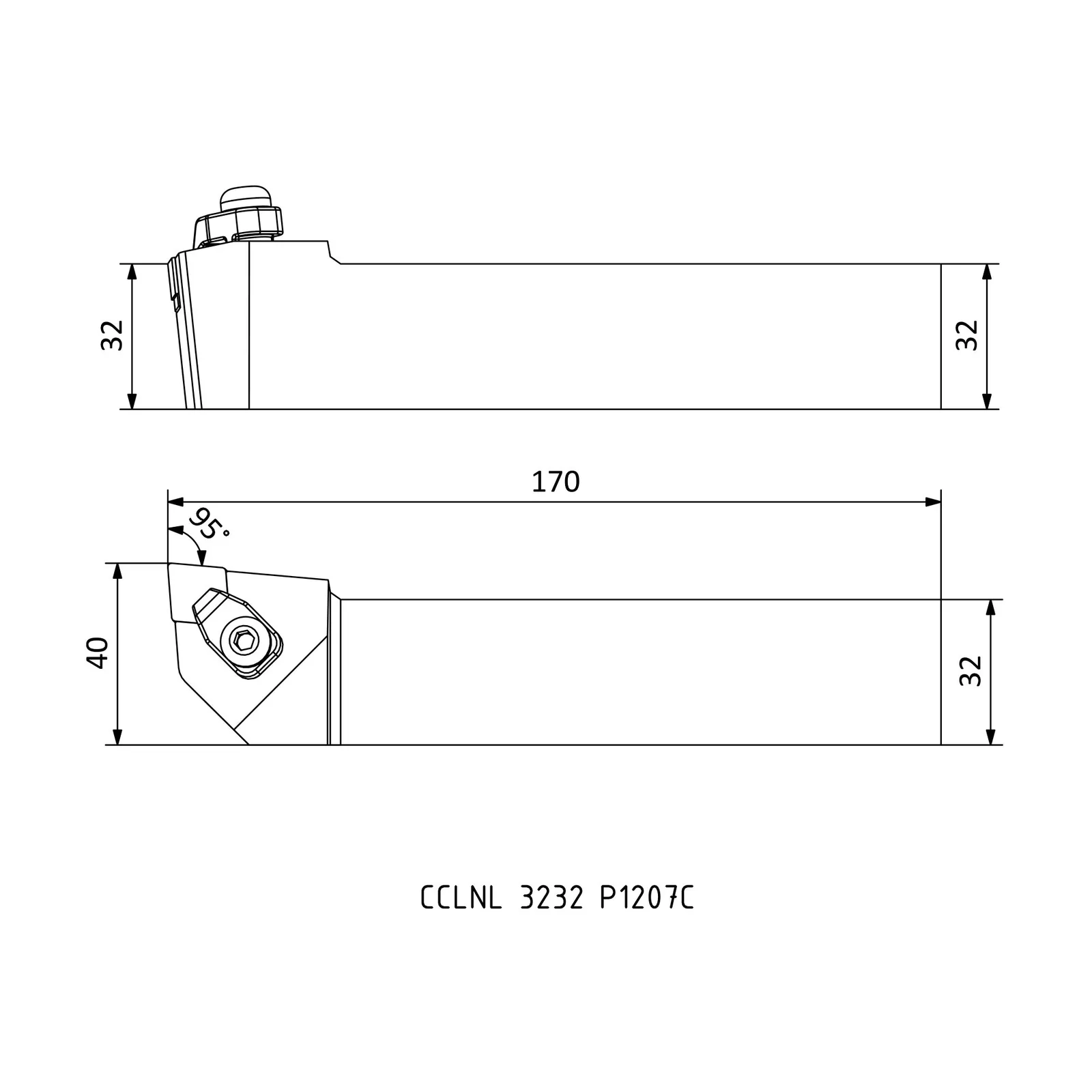 CCLNL 3232 P1207C &mdash; dimensioned drawing