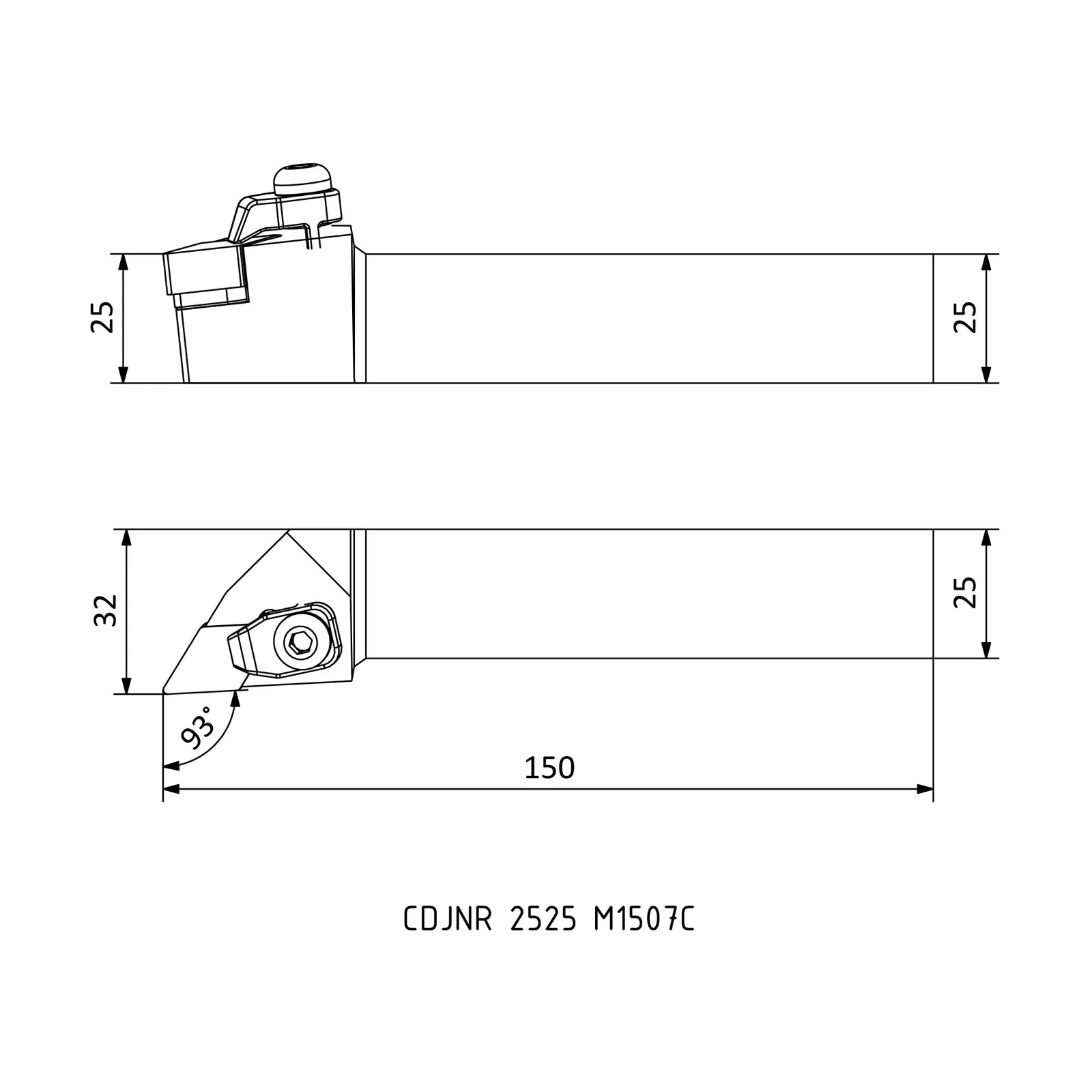 CDJNR 2525 M1507C &mdash; dimensioned drawing