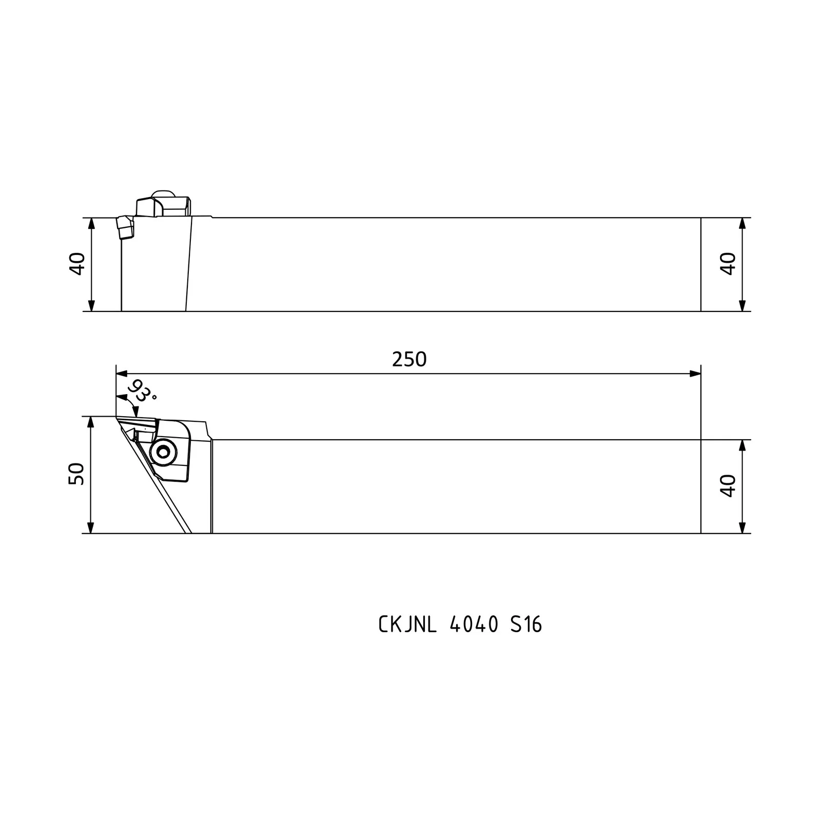 CKJNL 4040 S16 &mdash; dimensioned drawing