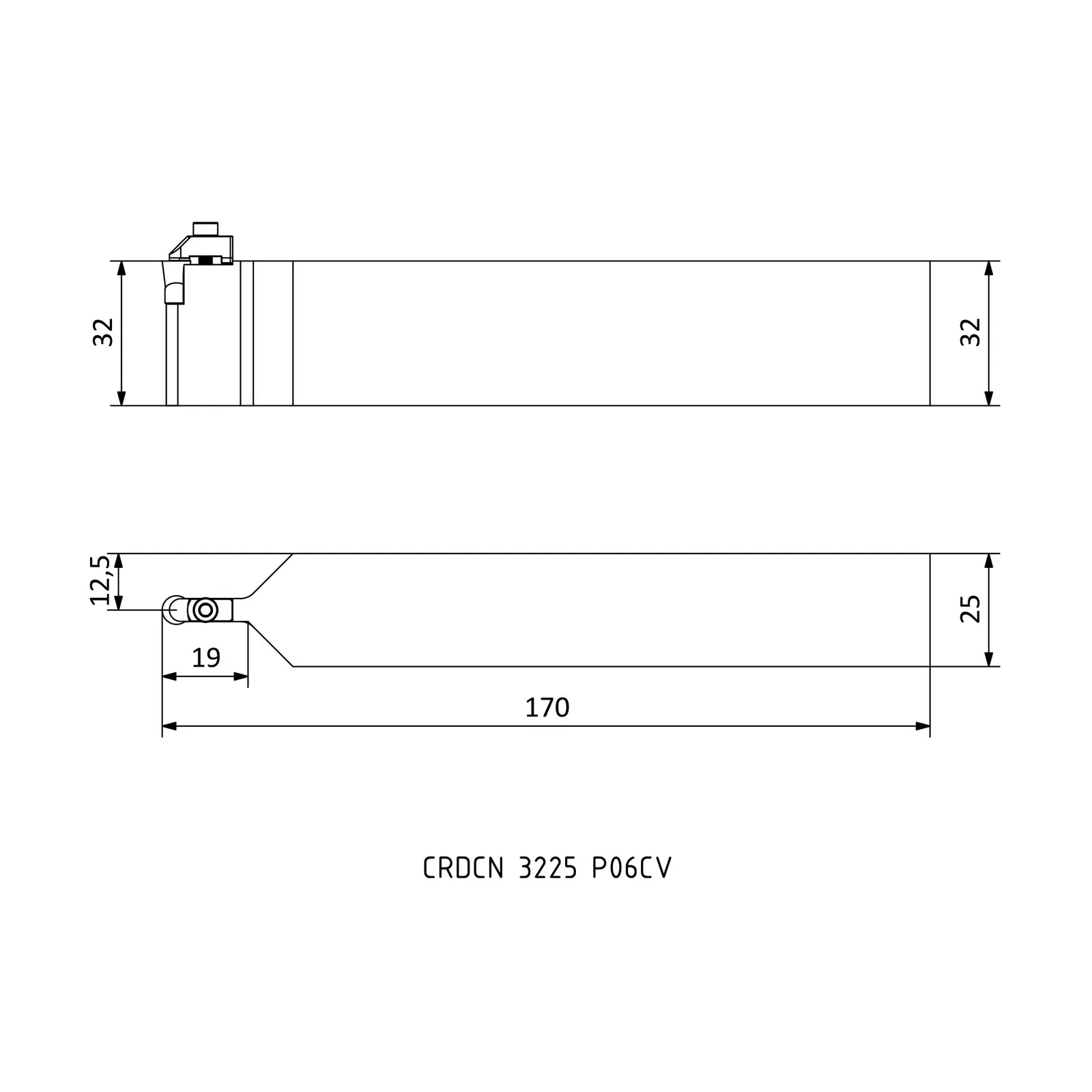 CRDCN 3225 P06CV &mdash; dimensioned drawing