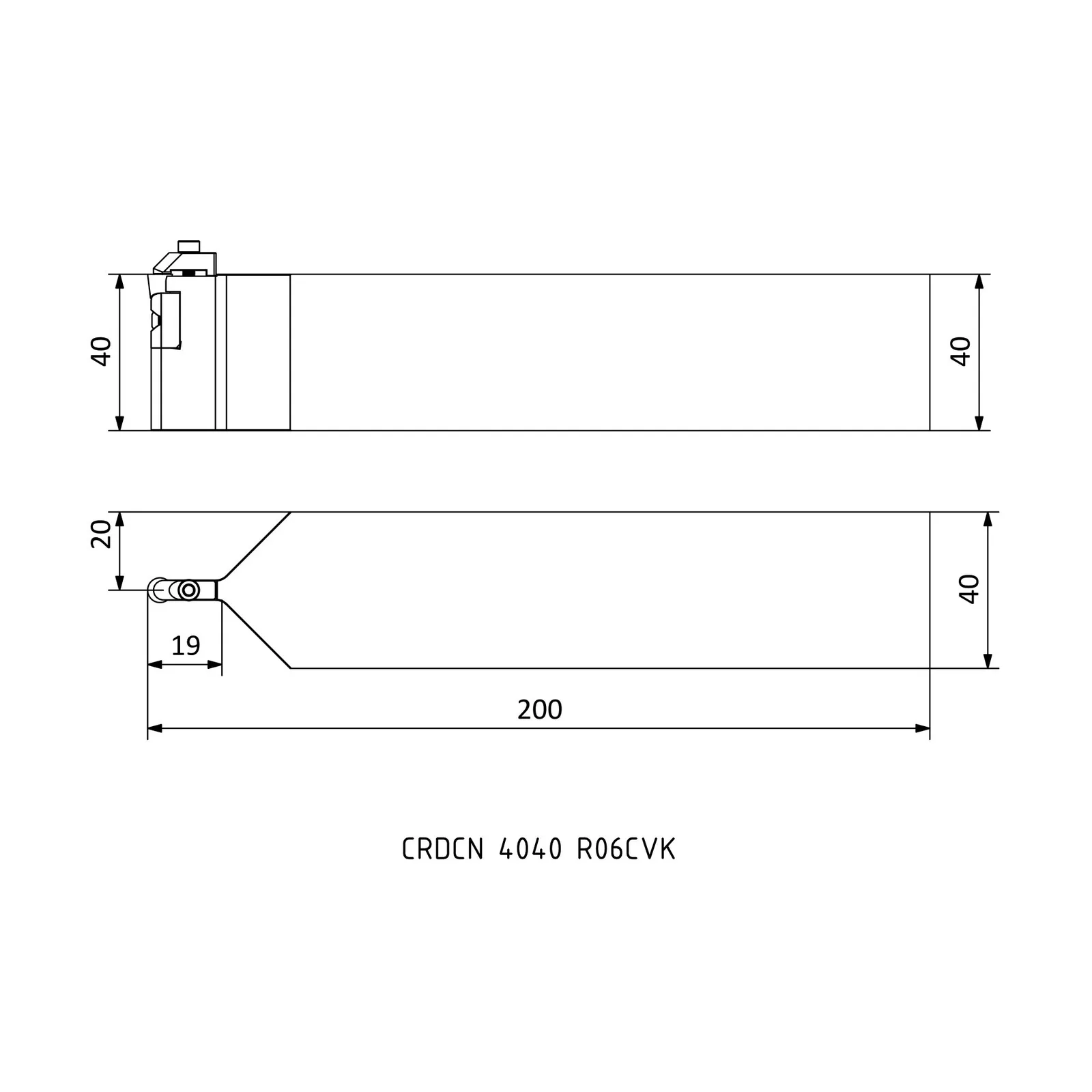CRDCN 4040 R06CVK &mdash; dimensioned drawing