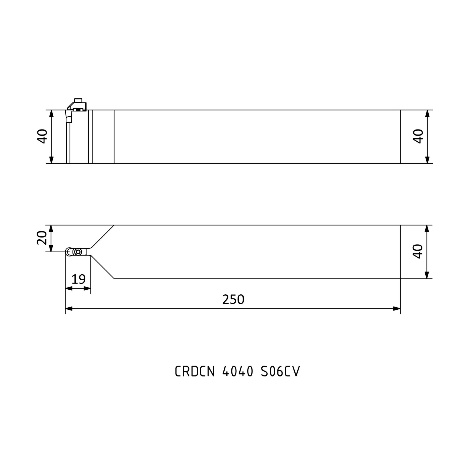CRDCN 4040 S06CV &mdash; dimensioned drawing