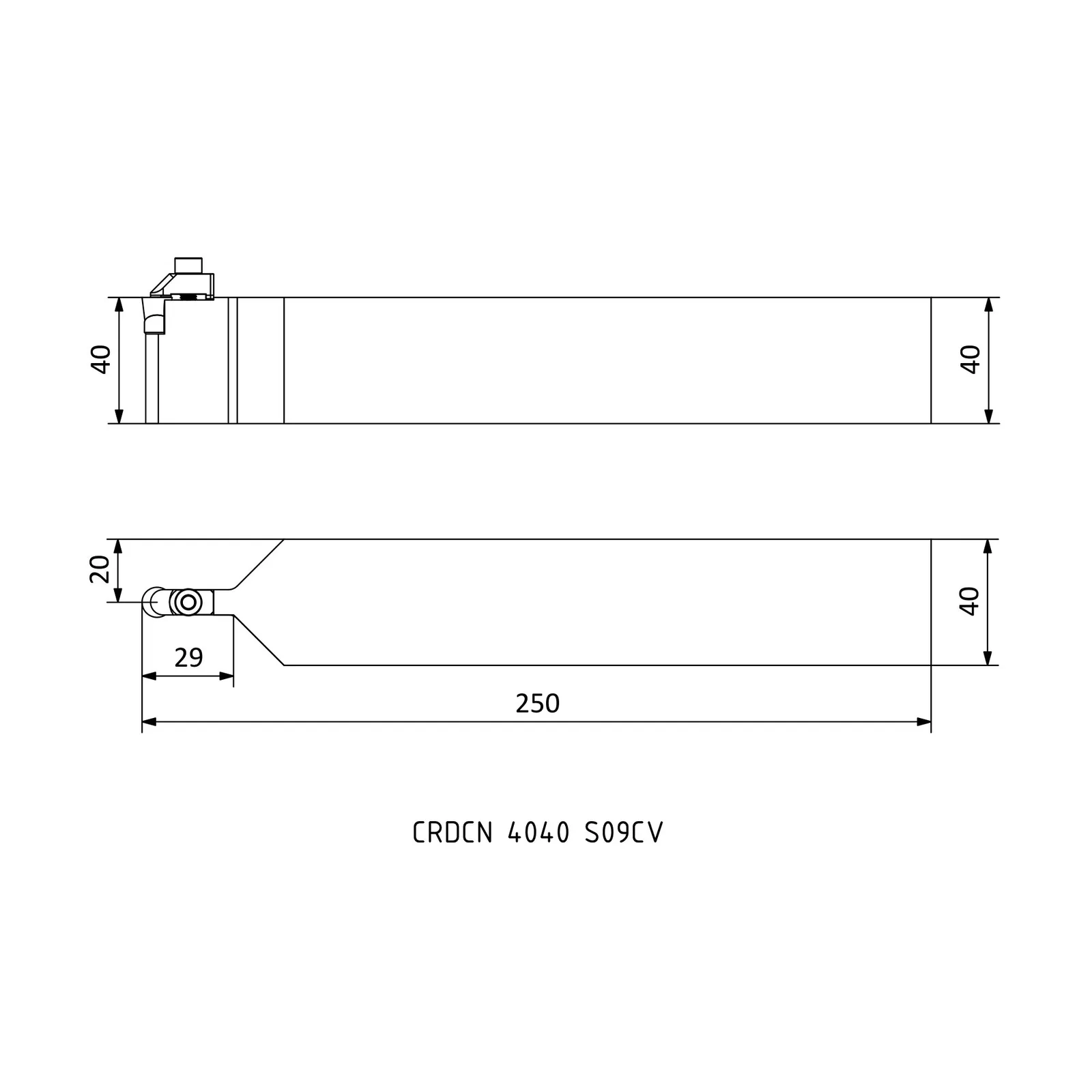 CRDCN 4040 S09CV &mdash; dimensioned drawing