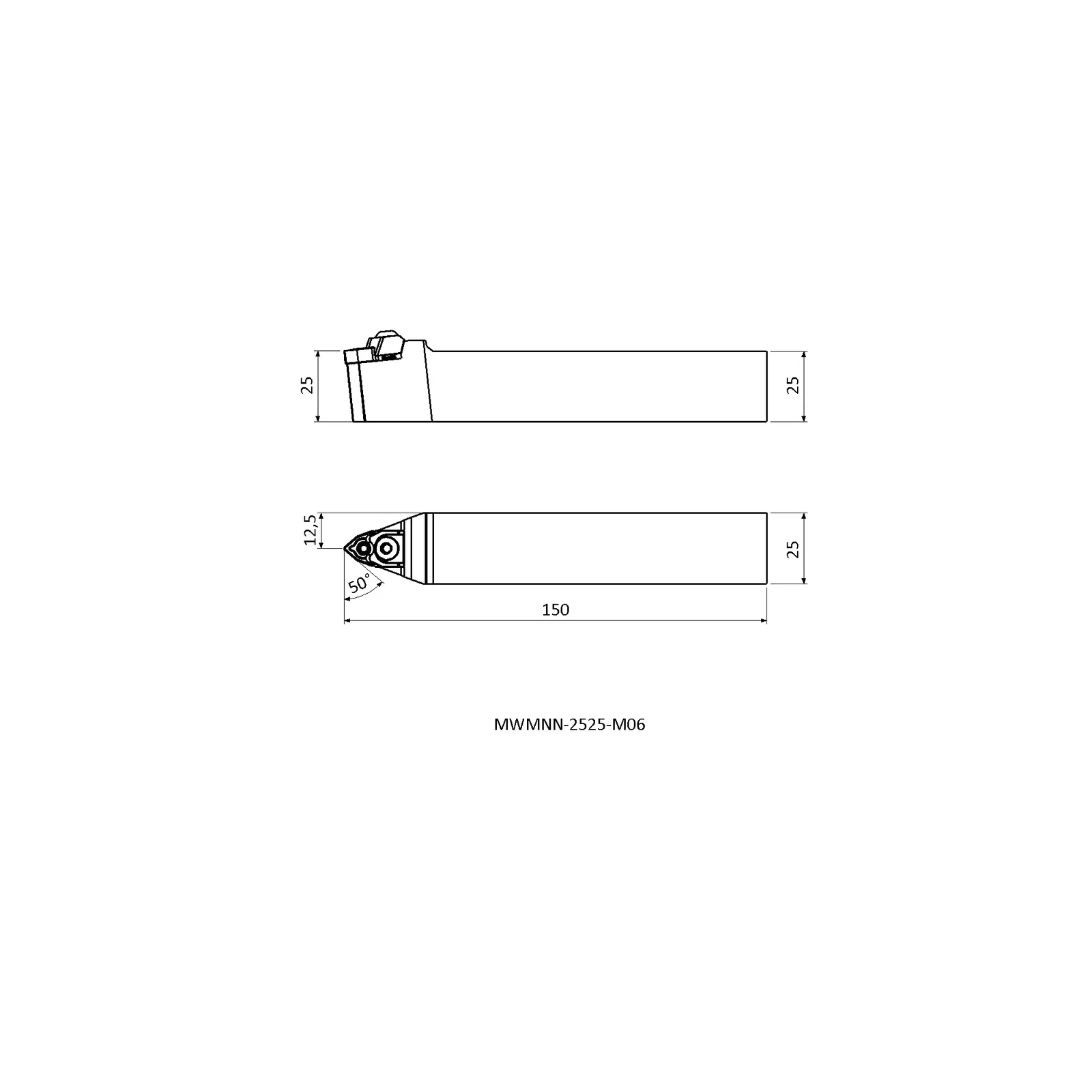 MWMNN 2525 M06 &mdash; dimensioned drawing