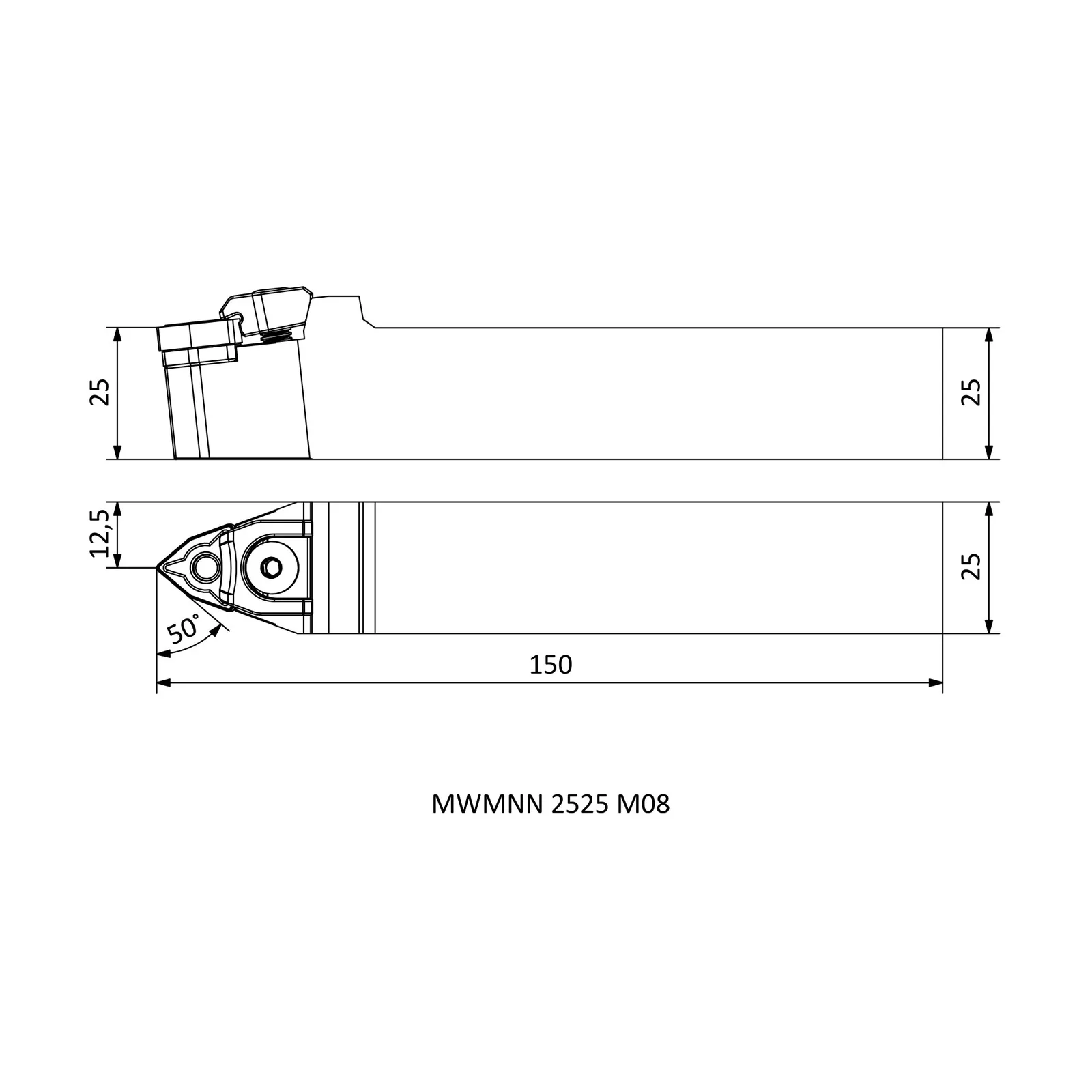 MWMNN 2525 M08 &mdash; dimensioned drawing