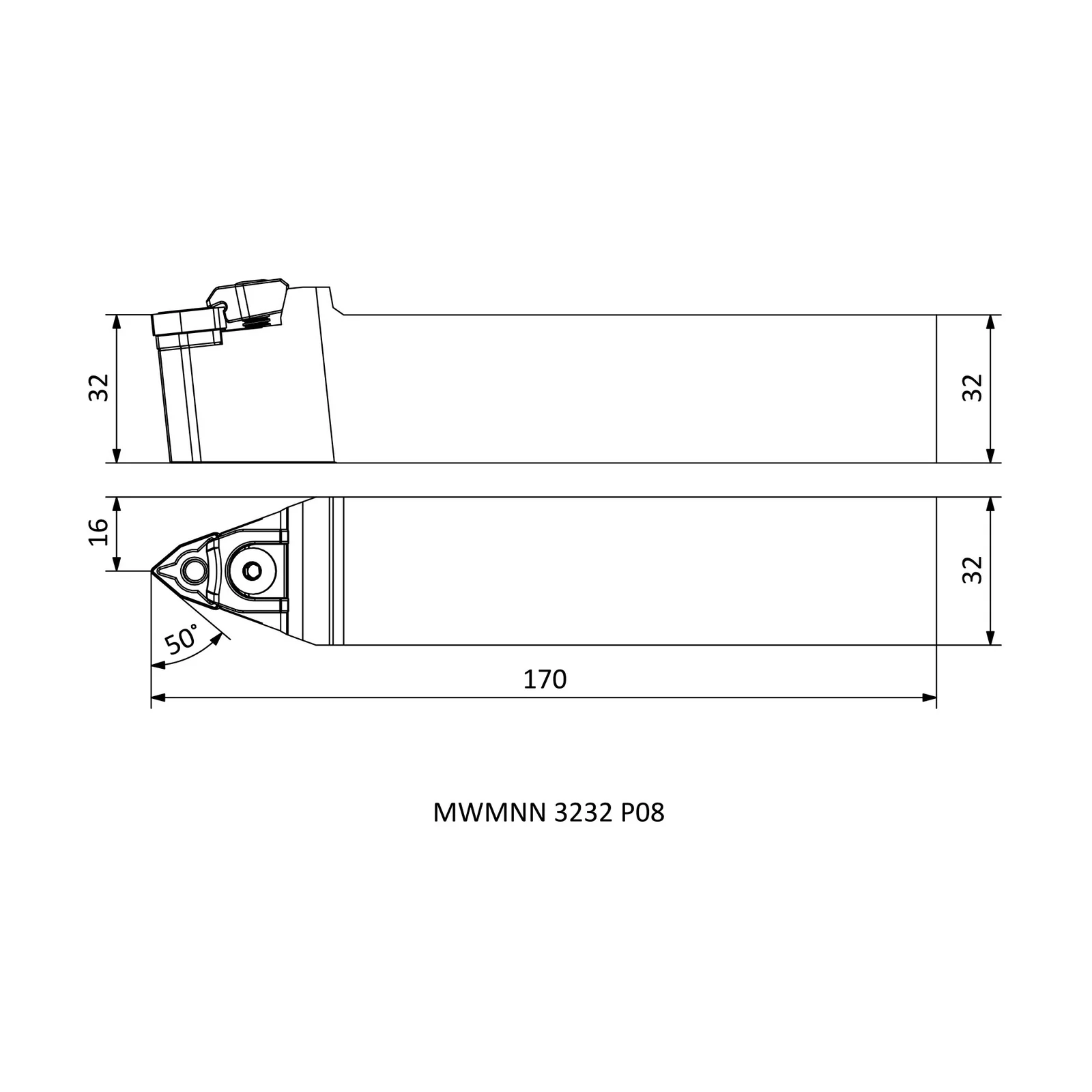 MWMNN 3232 P08 &mdash; dimensioned drawing