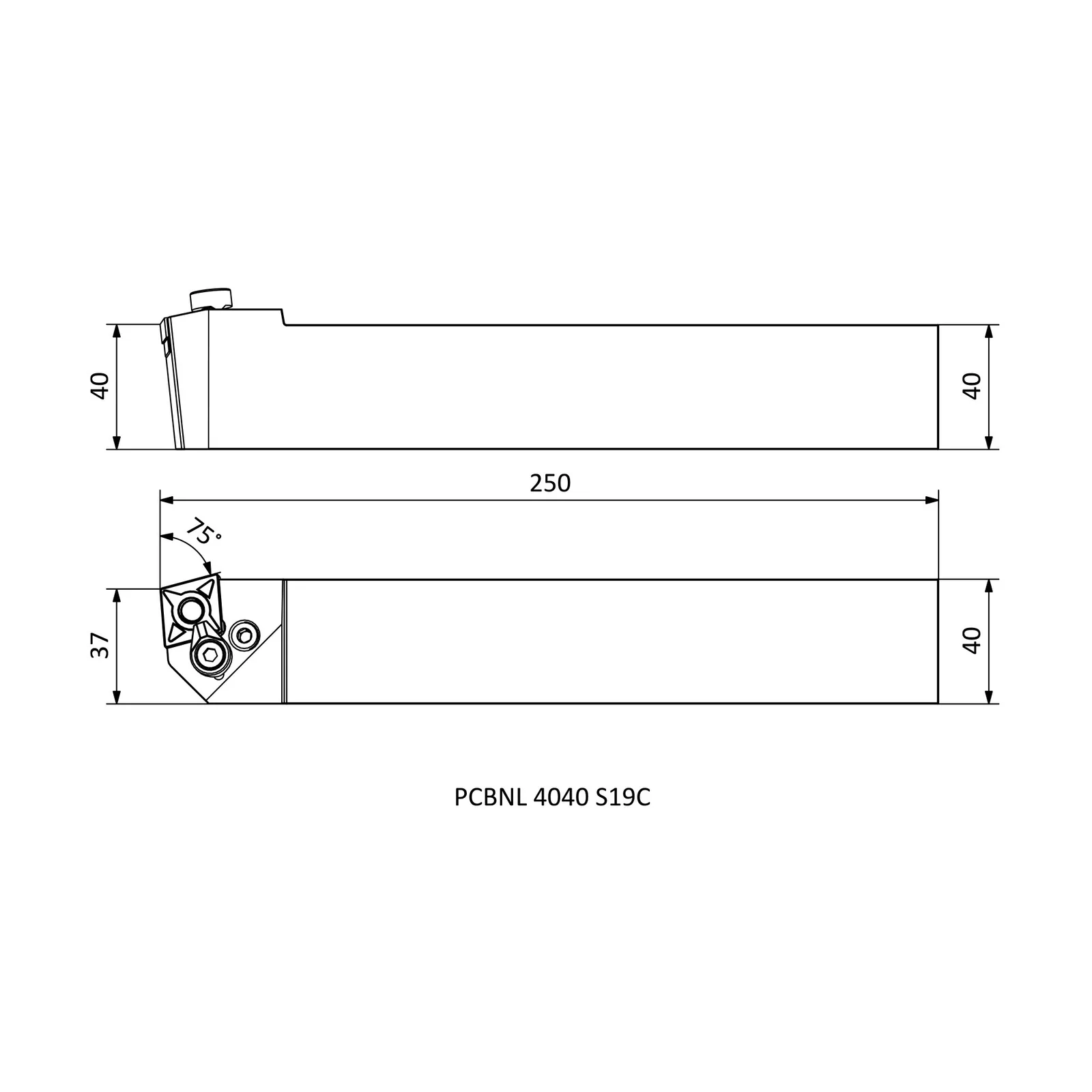 PCBNL 4040 S19C &mdash; dimensioned drawing