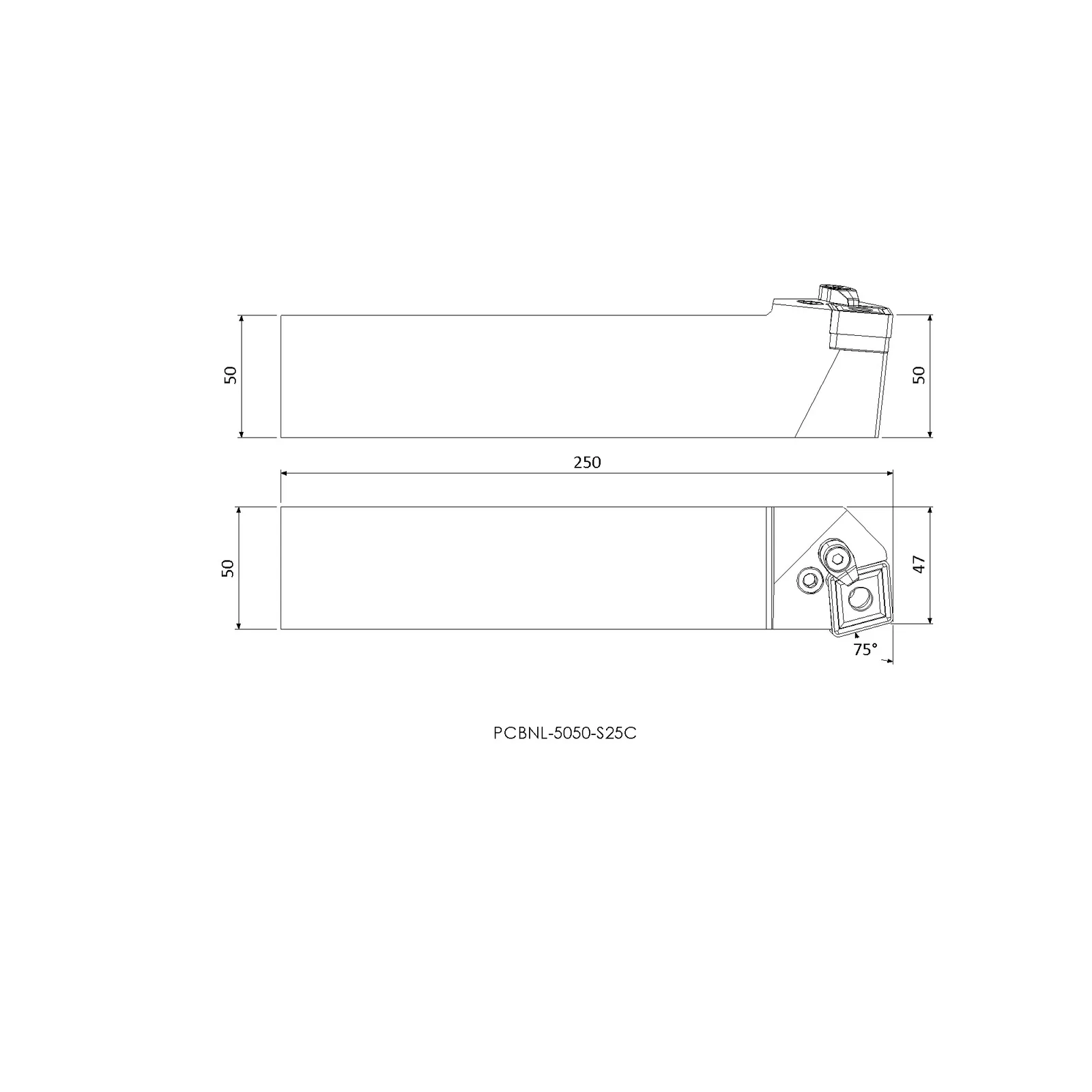 PCBNL 5050 S25C &mdash; dimensioned drawing