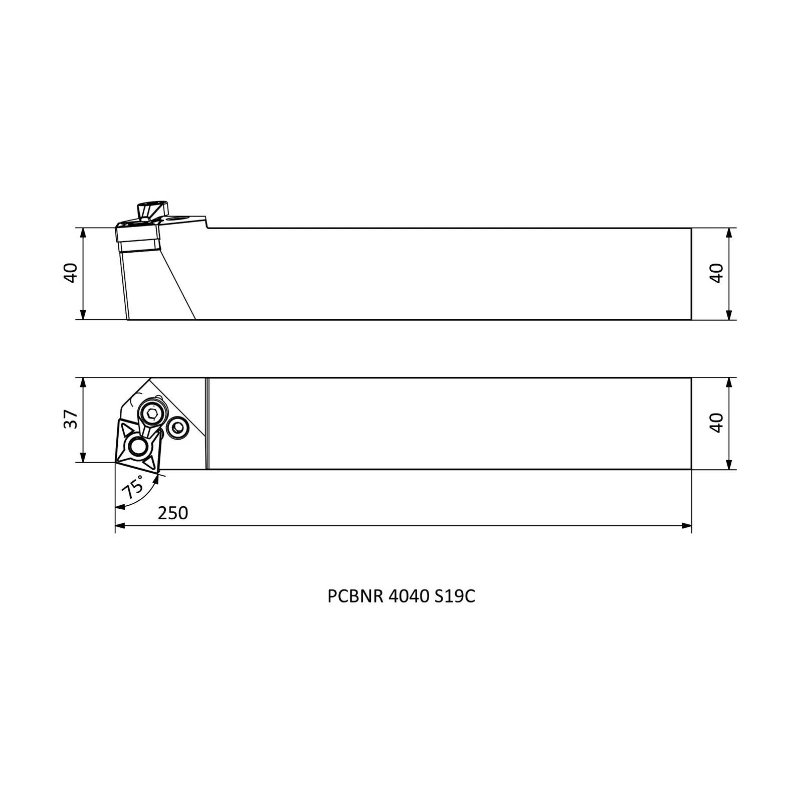 PCBNR 4040 S19C &mdash; dimensioned drawing