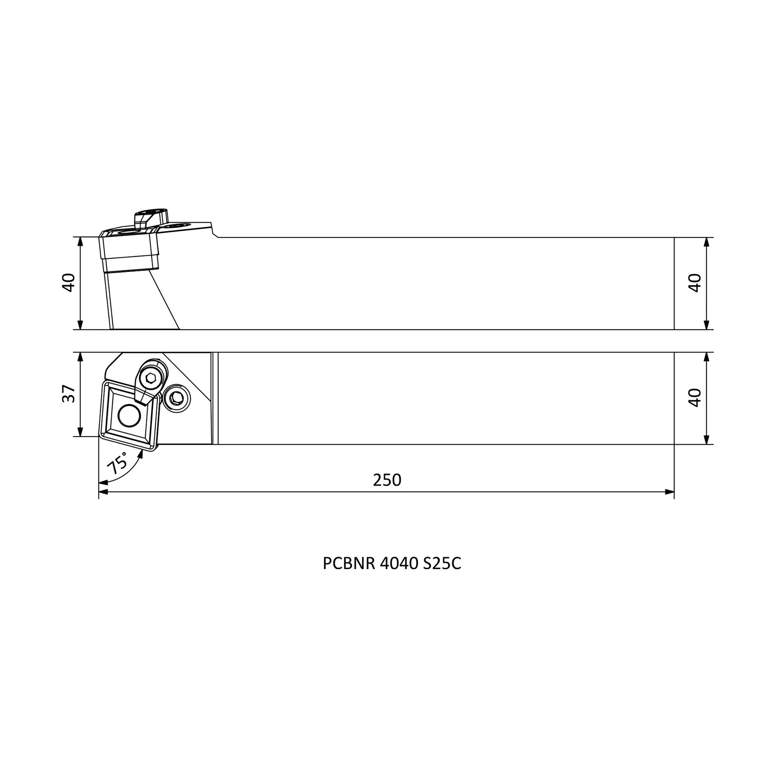 PCBNR 4040 S25C &mdash; dimensioned drawing