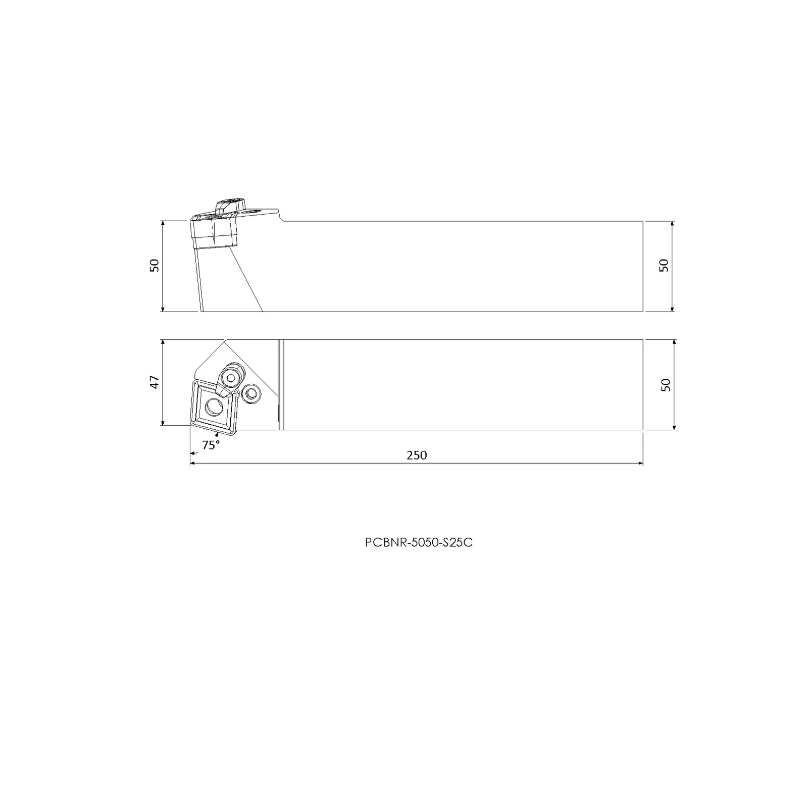 PCBNR 5050 S25C &mdash; dimensioned drawing