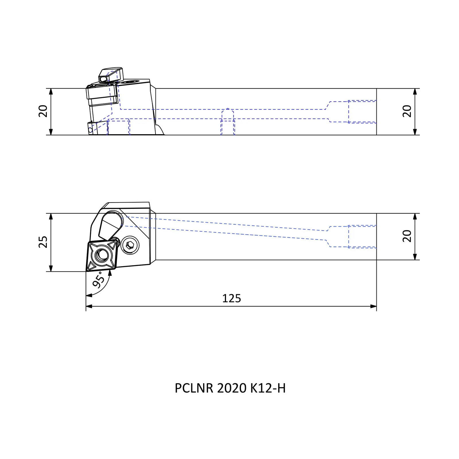 PCLNR 2020 K12-H &mdash; dimensioned drawing