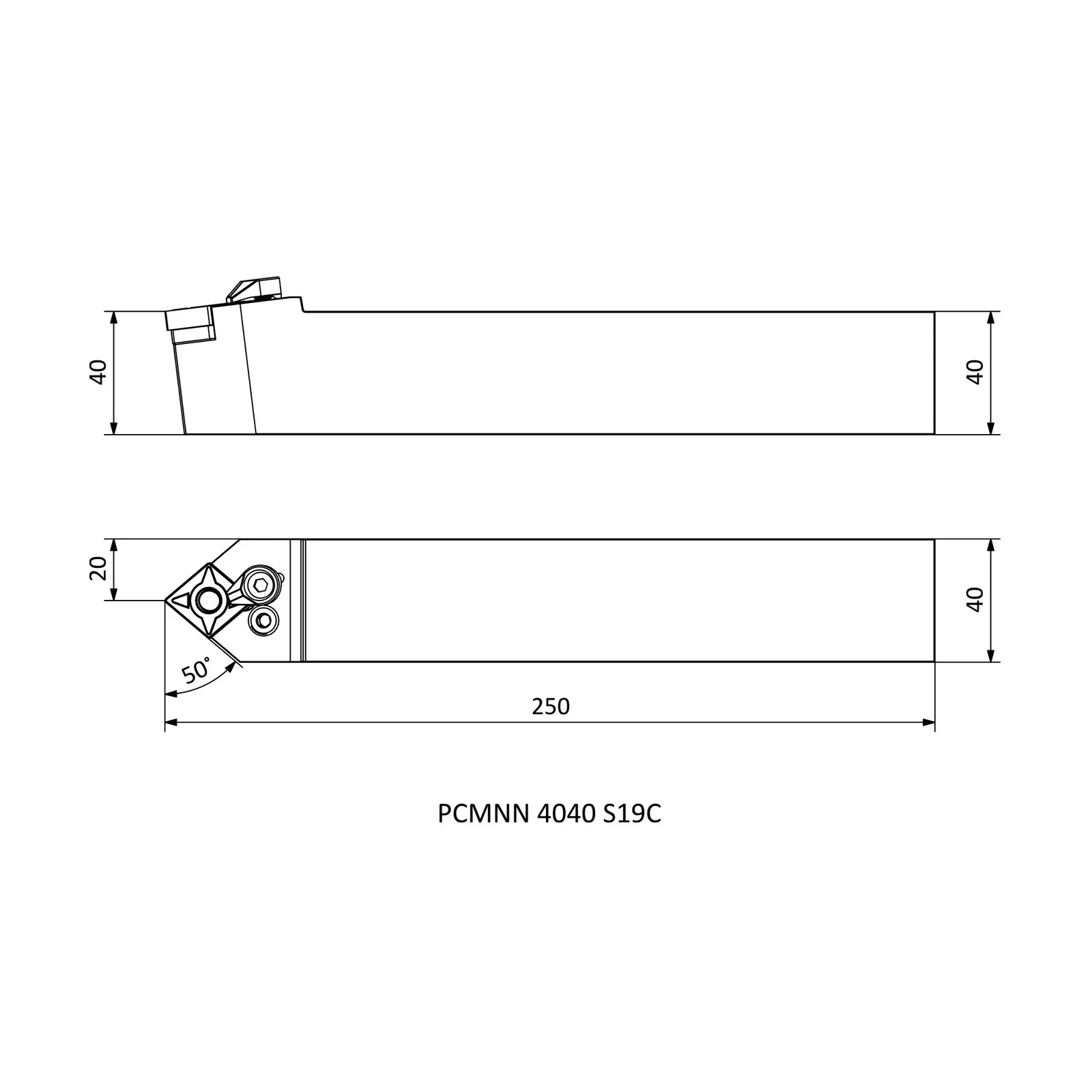 PCMNN 4040 S19C &mdash; dimensioned drawing