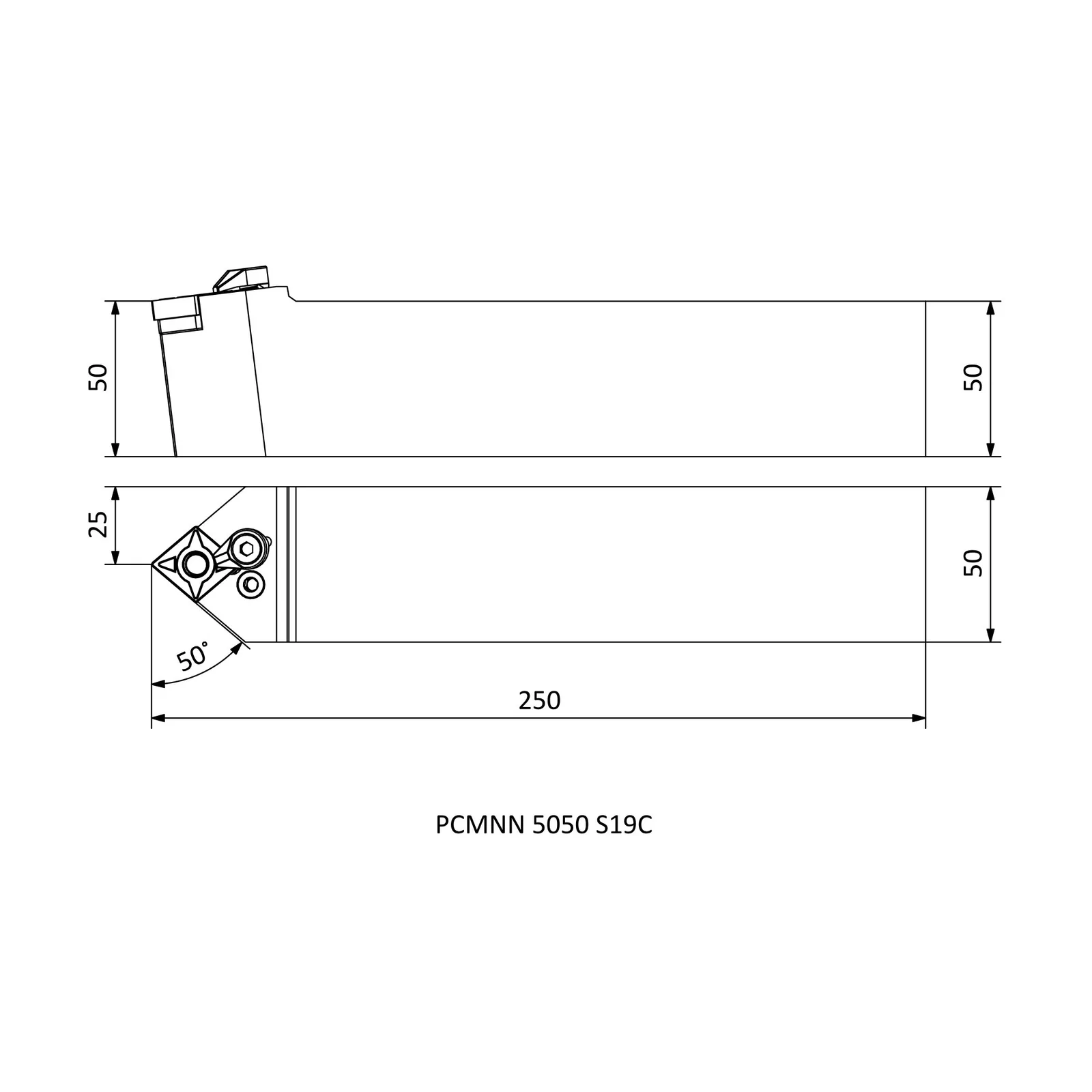 PCMNN 5050 S19C &mdash; dimensioned drawing
