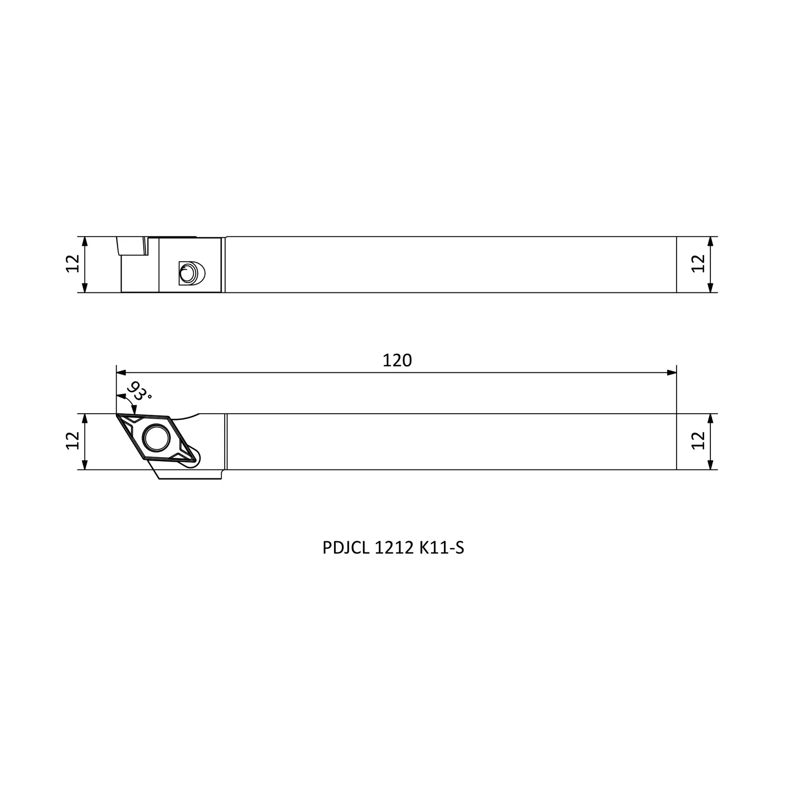 PDJCL 1212 K11-S &mdash; dimensioned drawing