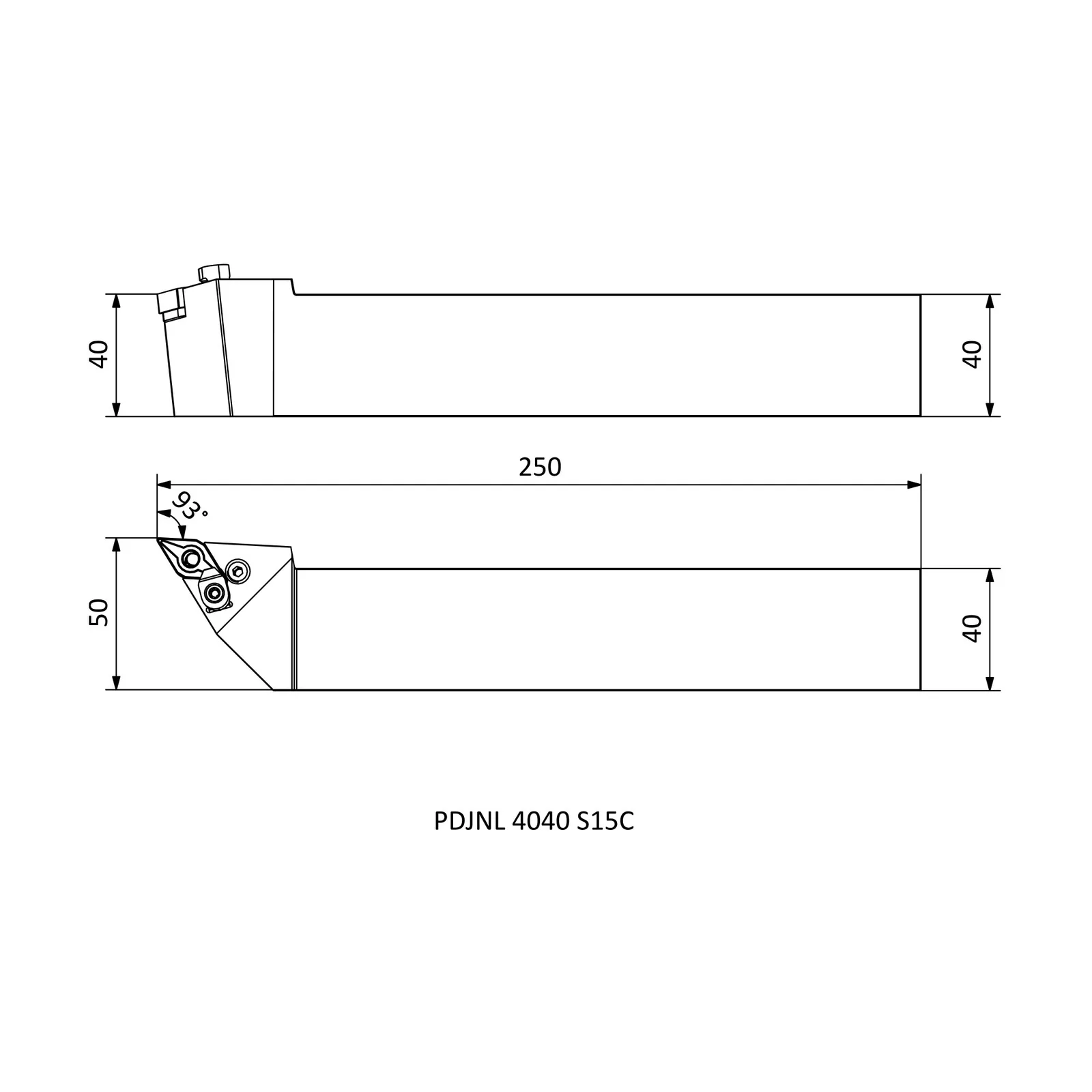 PDJNL 4040 S15C &mdash; dimensioned drawing