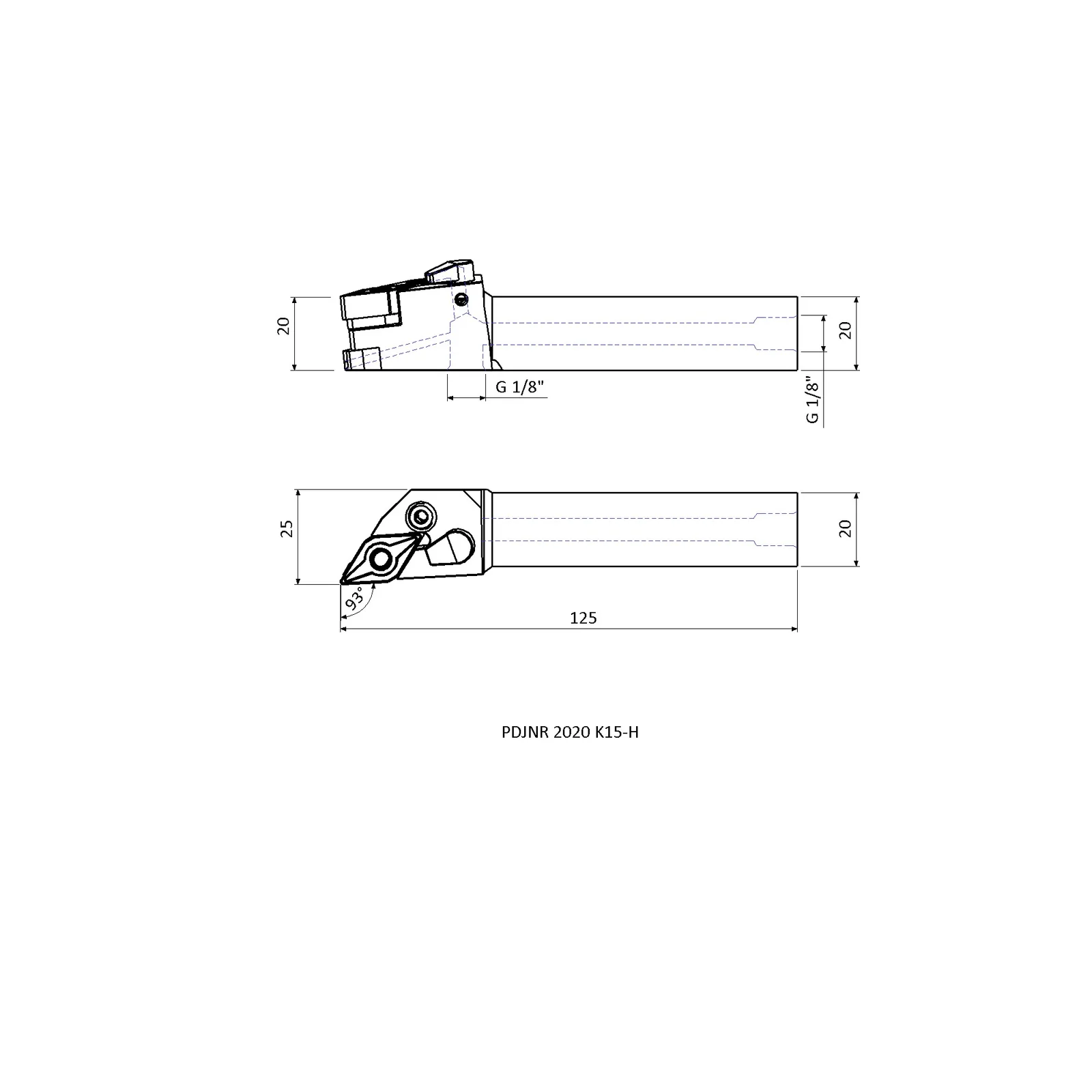 PDJNR 2020 K15-H &mdash; dimensioned drawing
