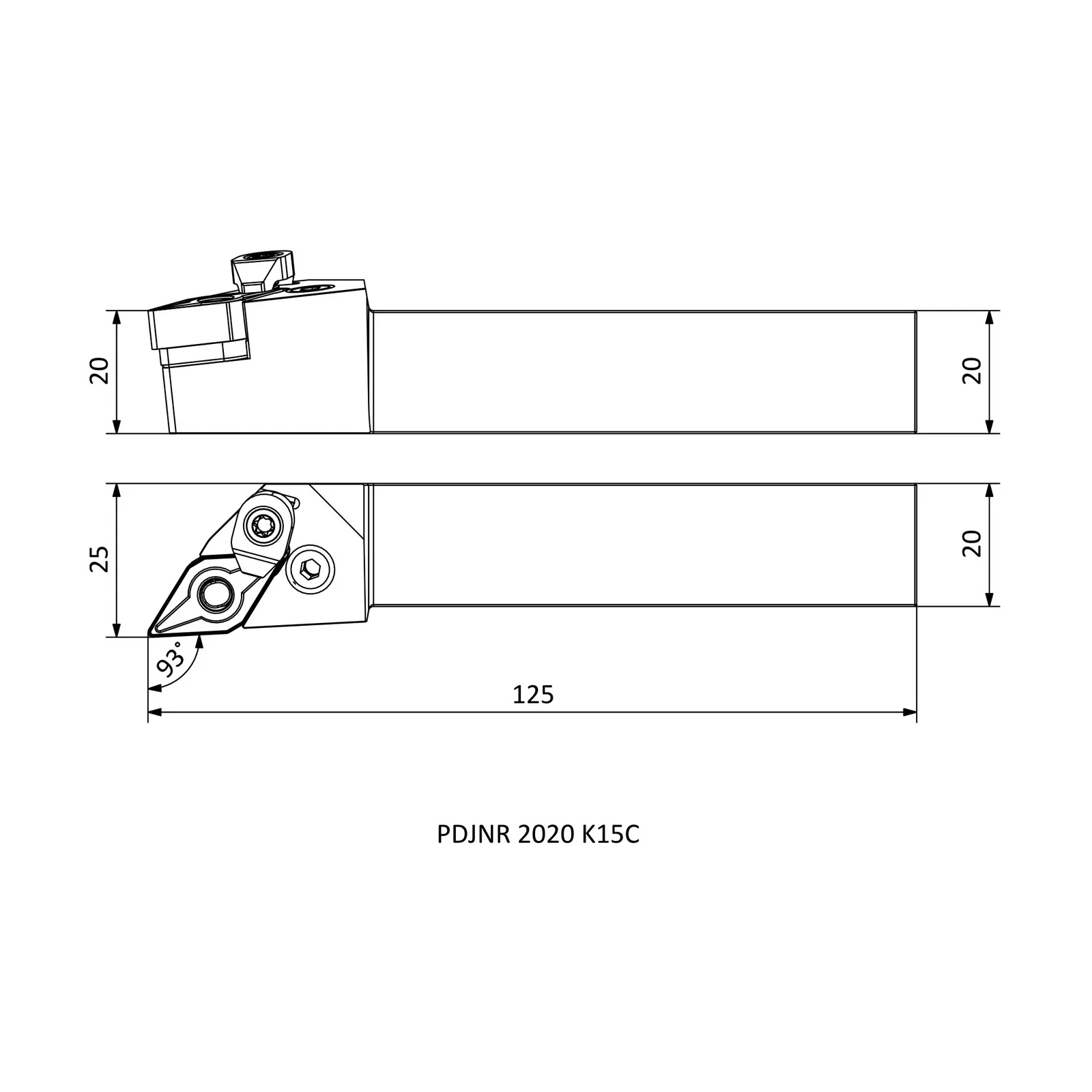 PDJNR 2020 K15C &mdash; dimensioned drawing