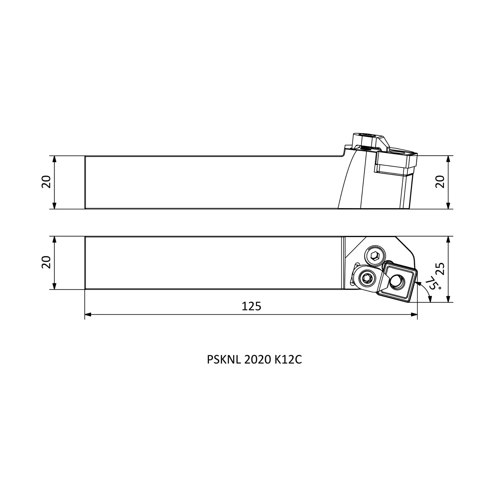 PSKNL 2020 K12C &mdash; dimensioned drawing