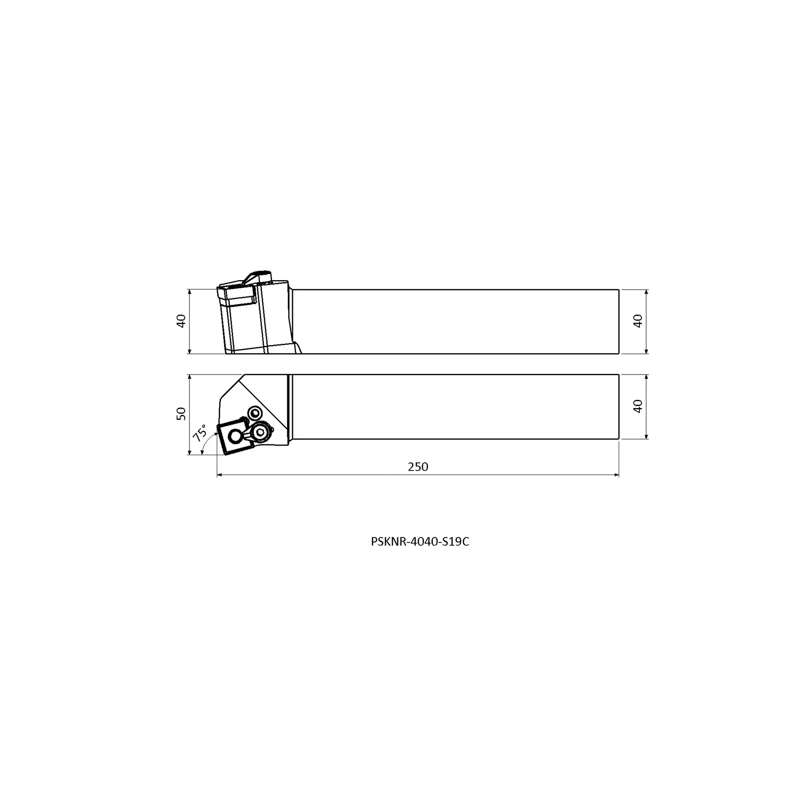 PSKNR 4040 S19C &mdash; dimensioned drawing