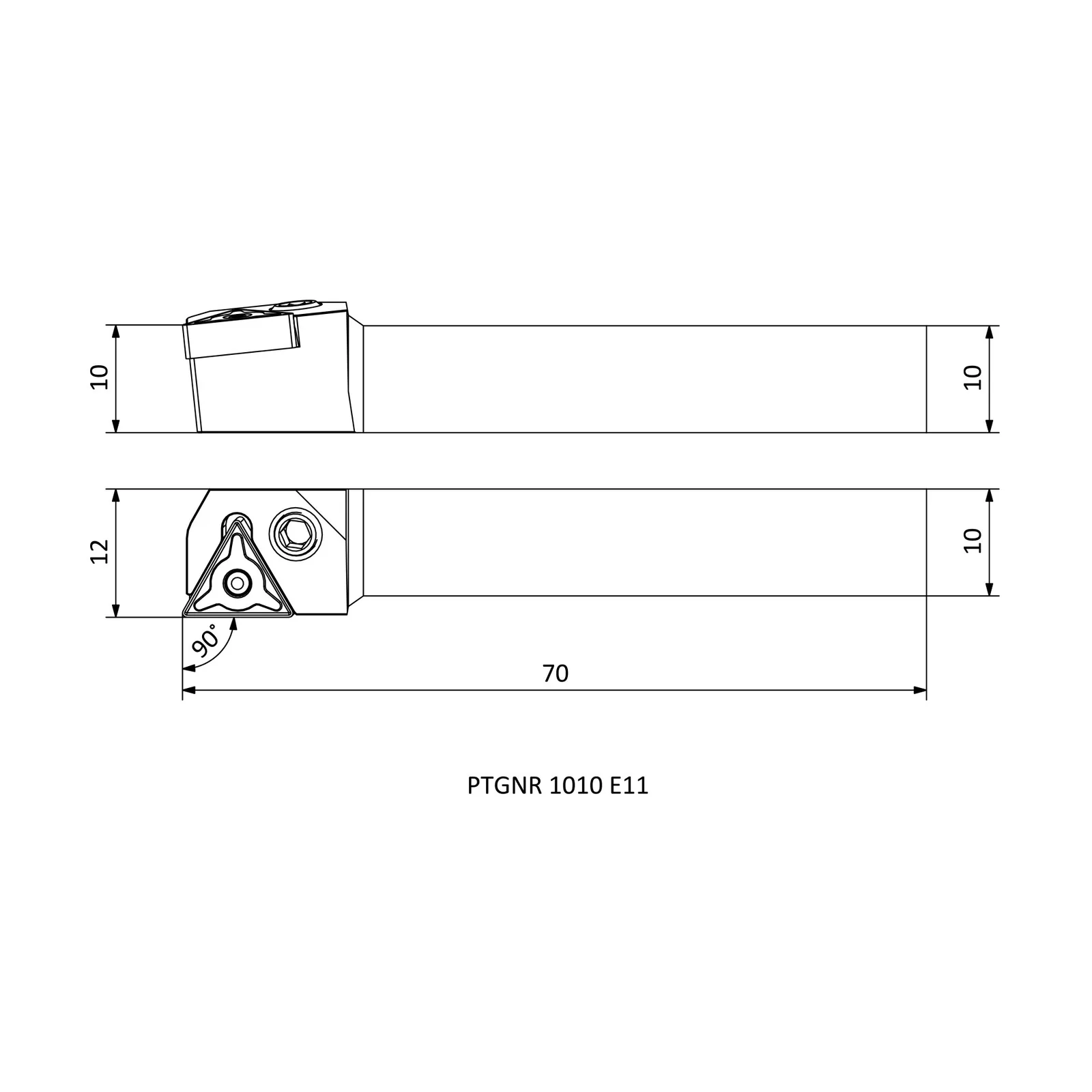 PTGNR 1010 E11 &mdash; dimensioned drawing