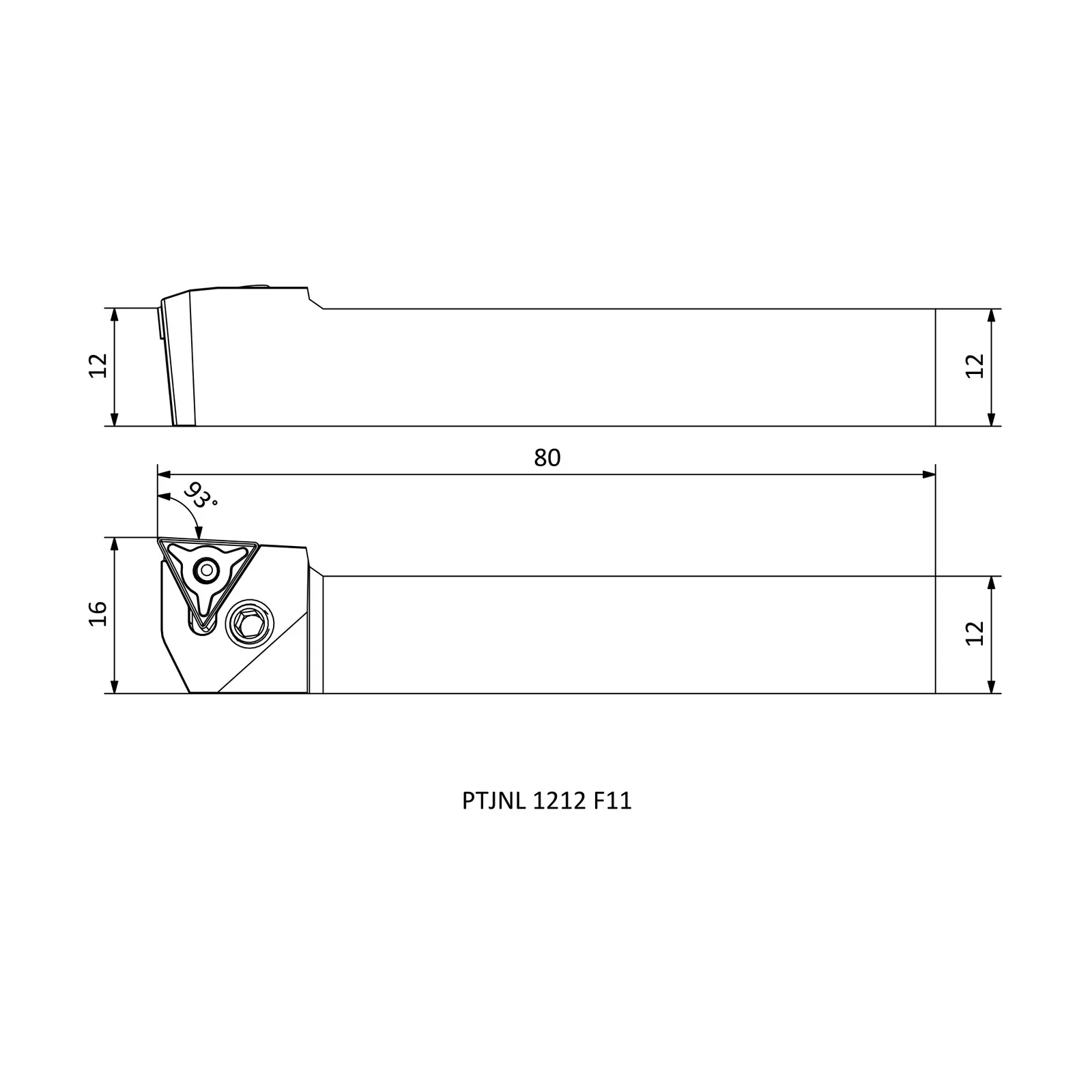 PTJNL 1212 F11 &mdash; dimensioned drawing