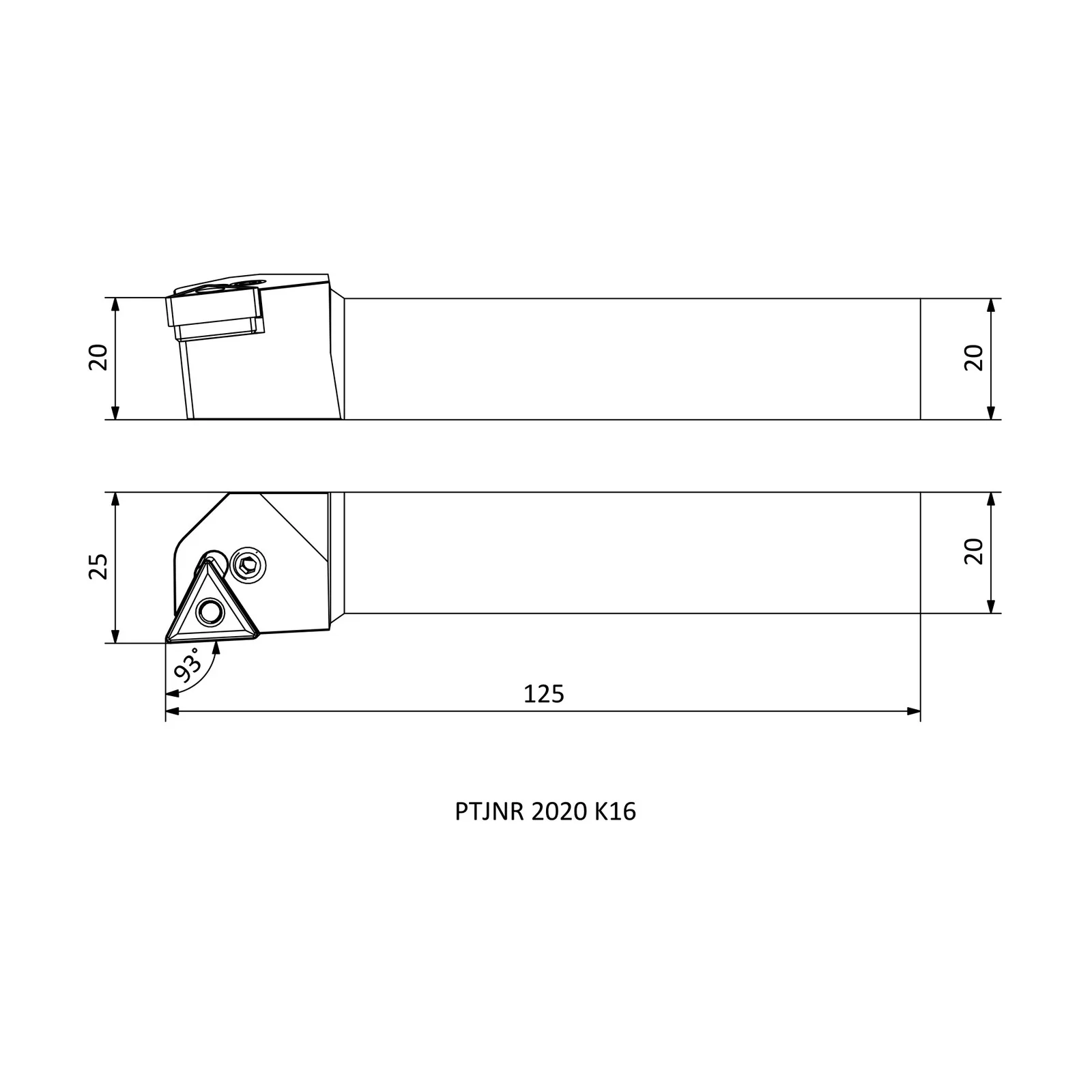 PTJNR 2020 K16 &mdash; dimensioned drawing