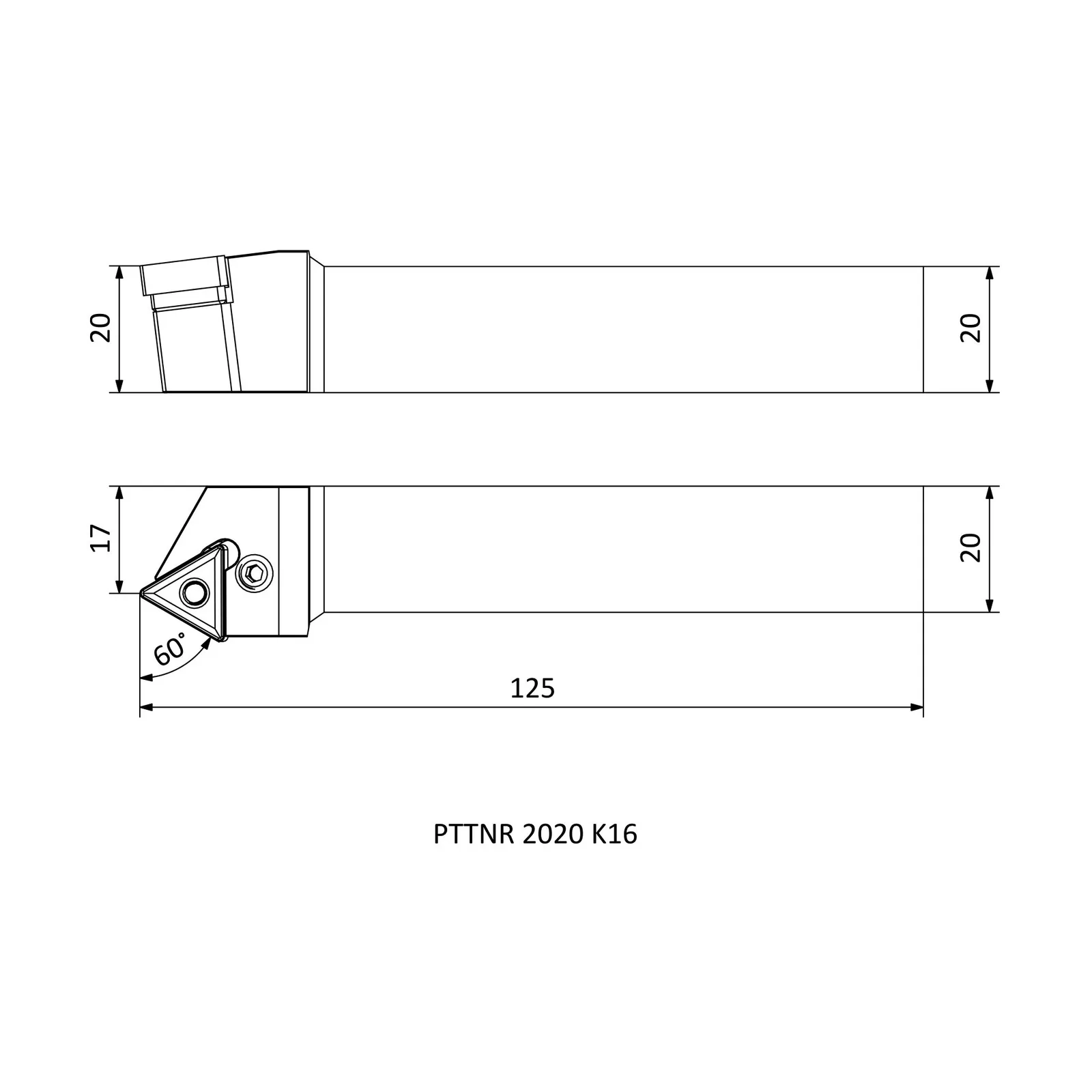 PTTNR 2020 K16 &mdash; dimensioned drawing