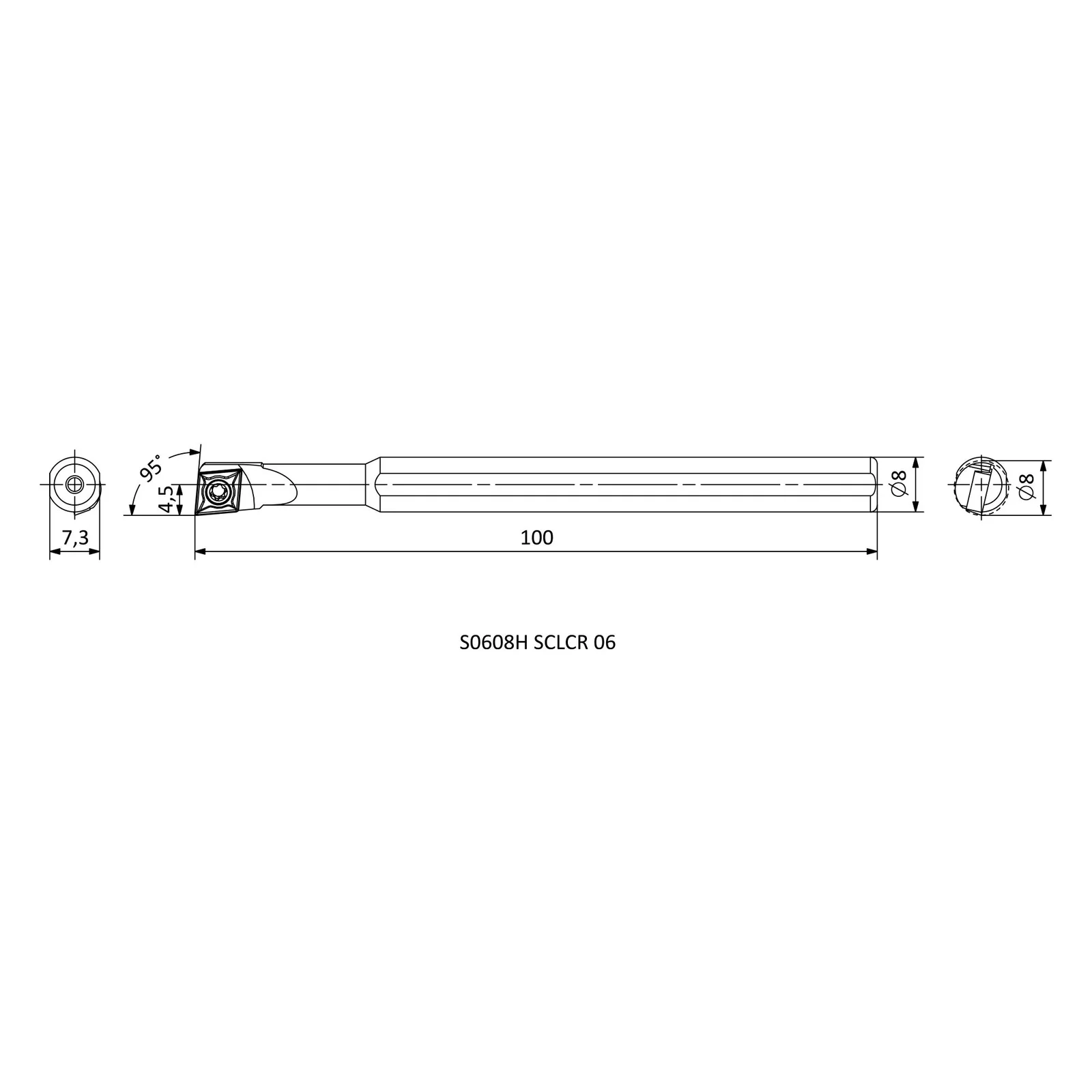 S0608H SCLCR 06 &mdash; dimensioned drawing