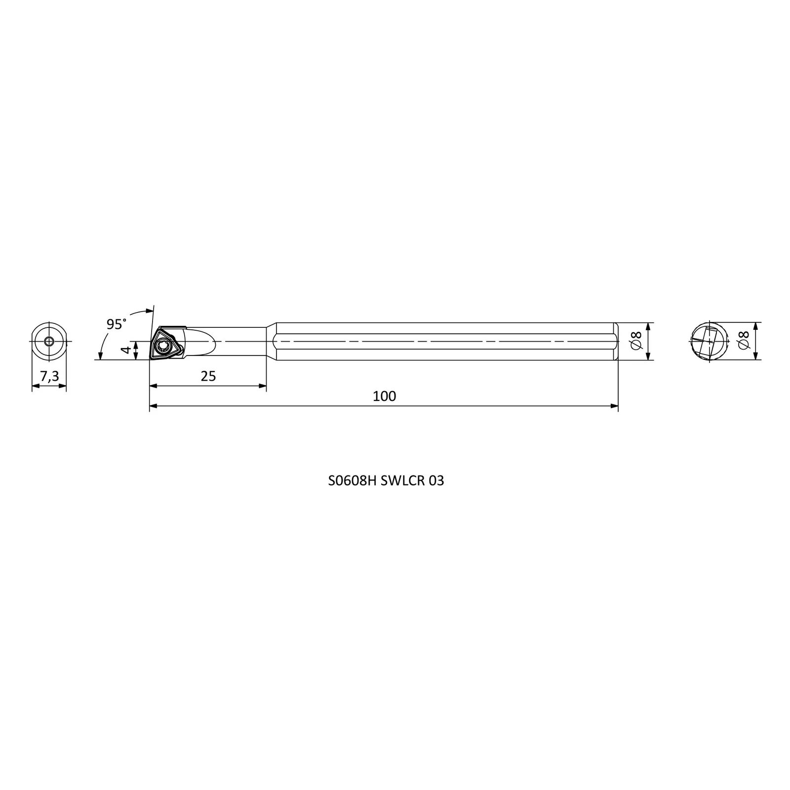S0608H SWLCR 03 &mdash; dimensioned drawing