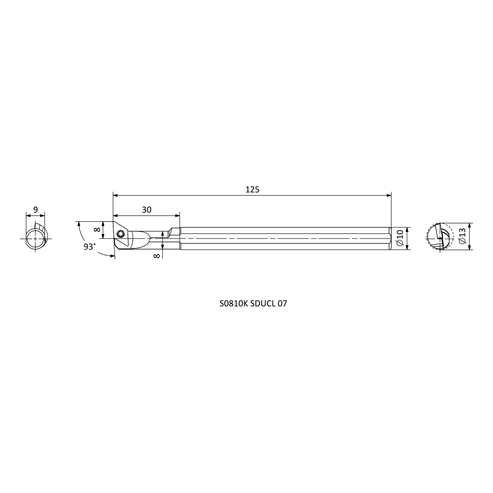 S0810K SDUCL 07 &mdash; dimensioned drawing