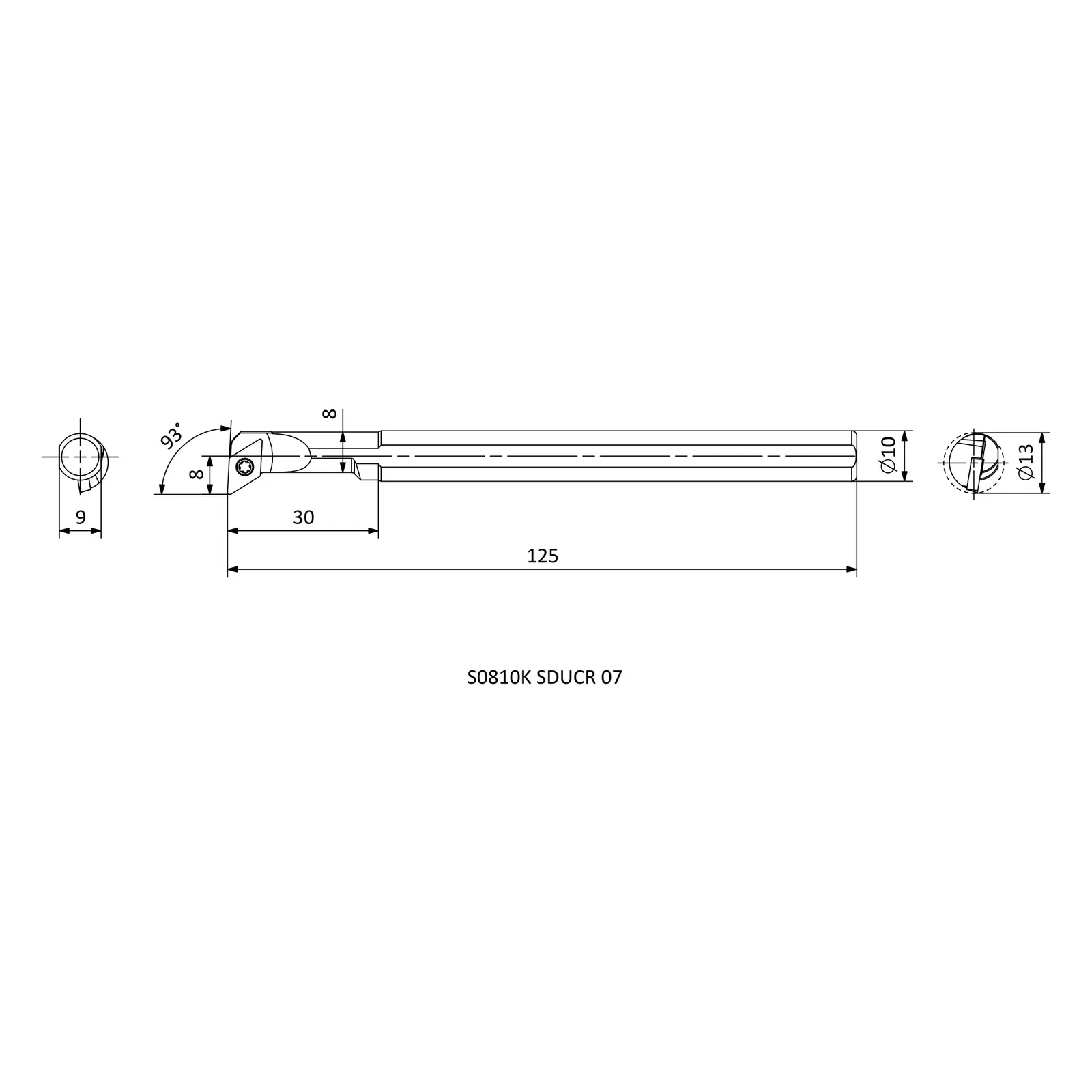 S0810K SDUCR 07 &mdash; dimensioned drawing