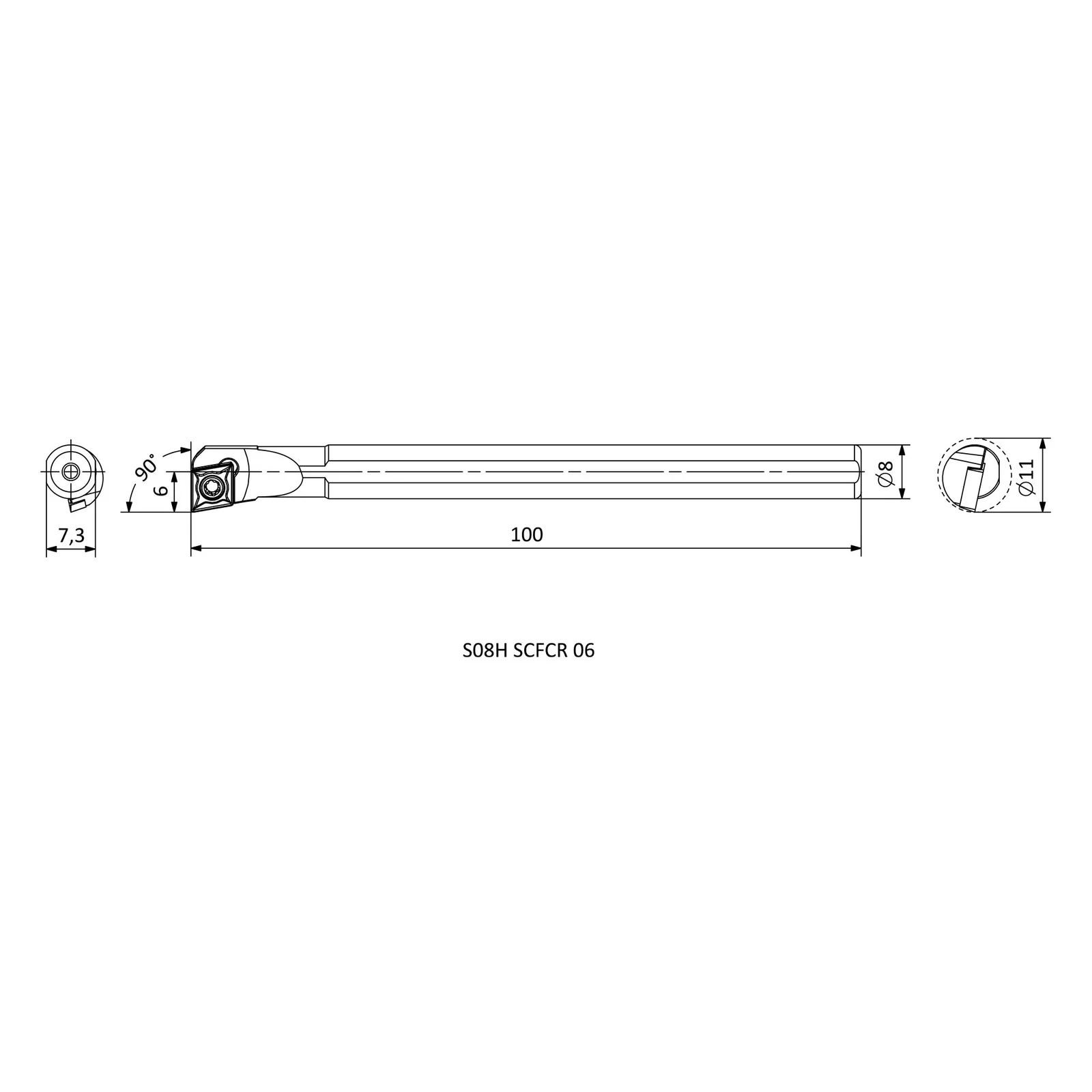 S08H SCFCR 06 &mdash; dimensioned drawing