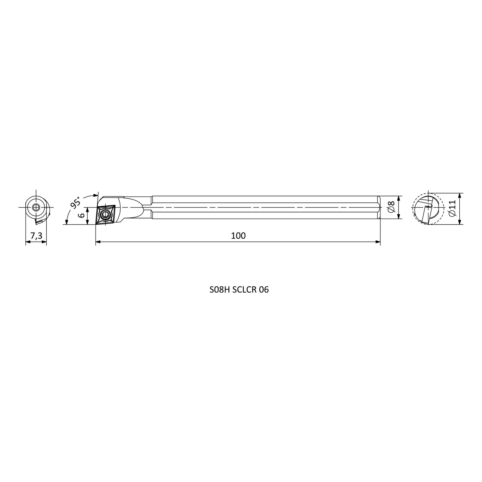 SCLCR/L &mdash; dimensioned drawing