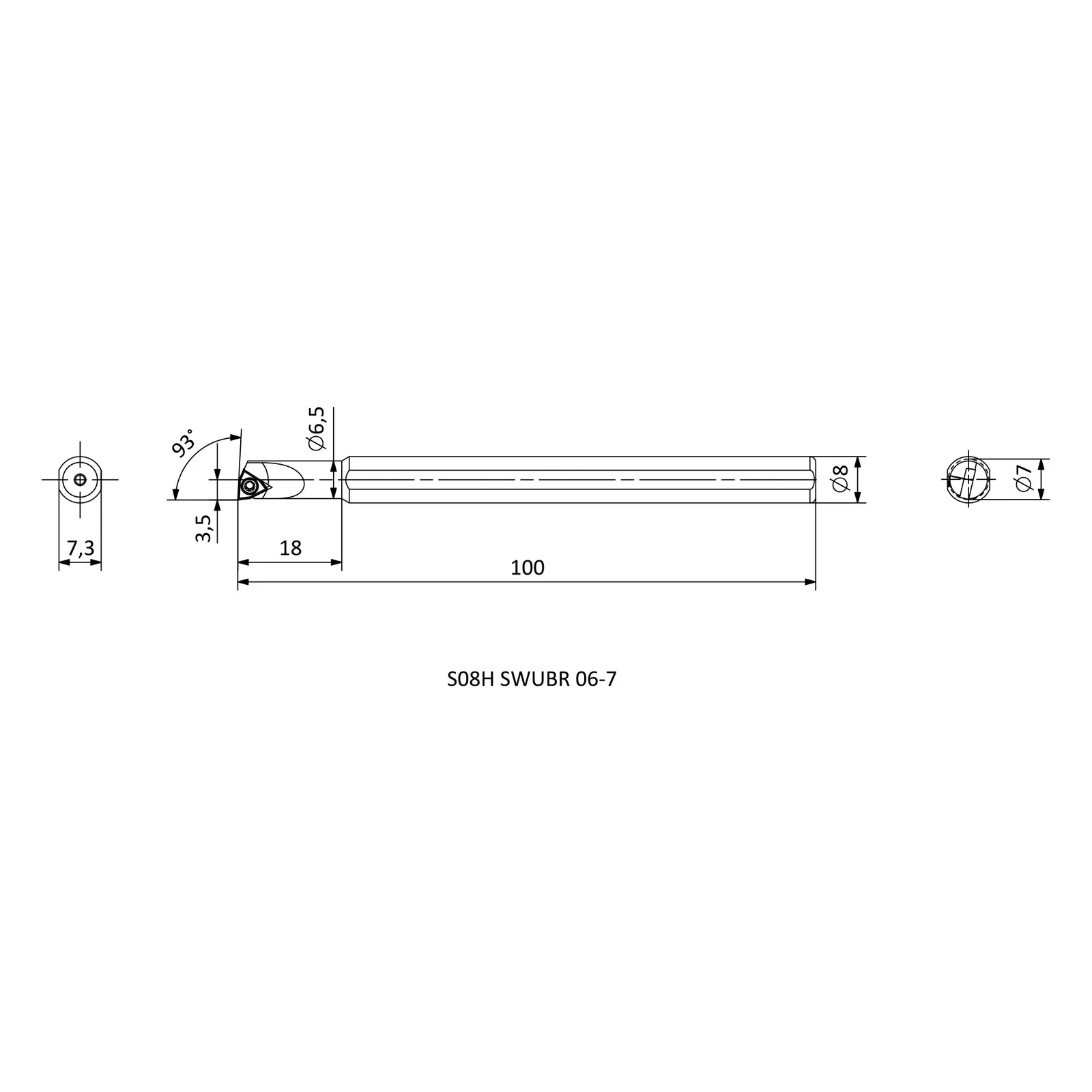 S08H SWUBR 06-7 &mdash; dimensioned drawing
