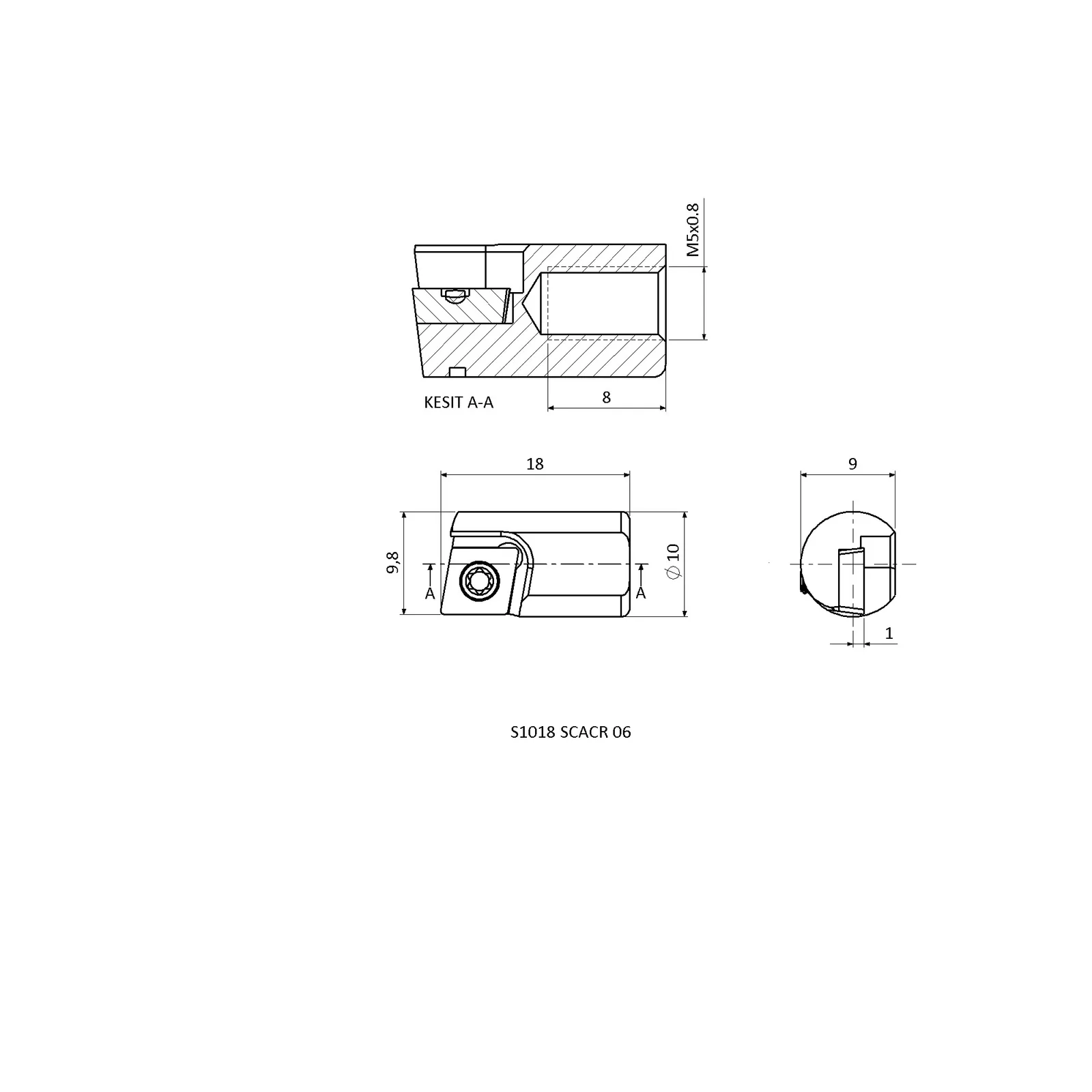 S1018 SCACR 06 &mdash; dimensioned drawing