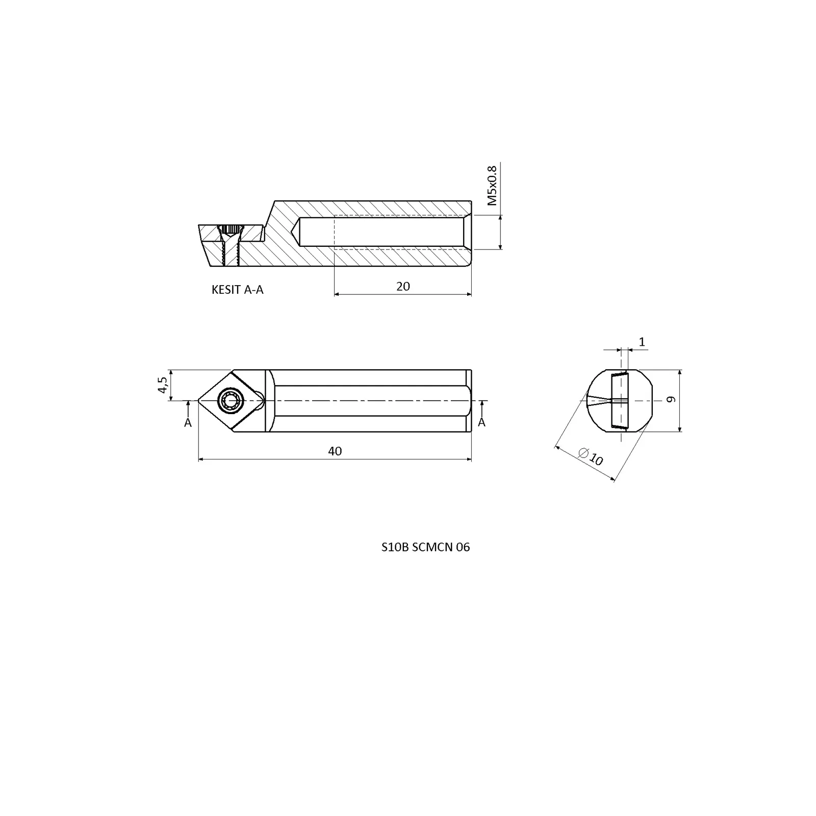S10B SCMCN 06 &mdash; dimensioned drawing