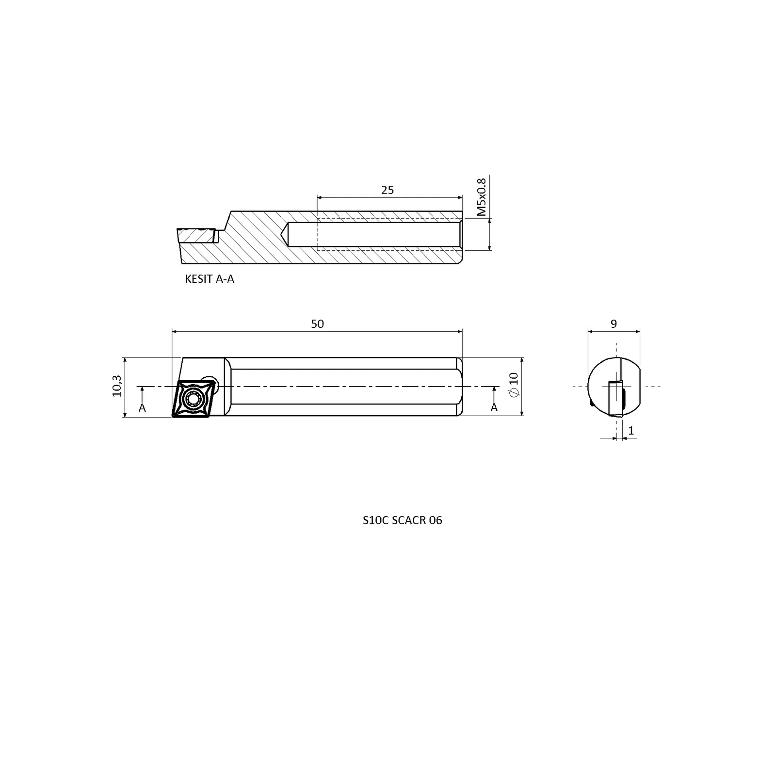 S10C SCACR 06 &mdash; dimensioned drawing