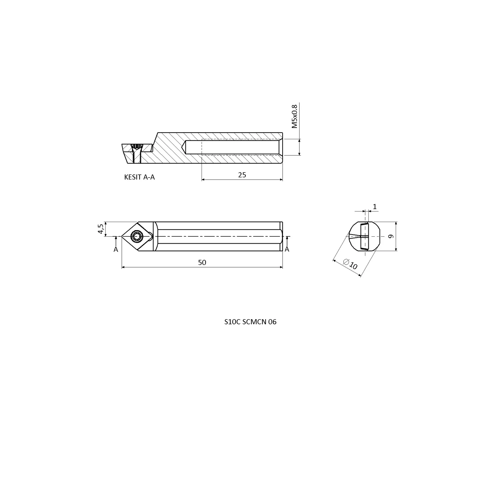 S10C SCMCN 06 &mdash; dimensioned drawing