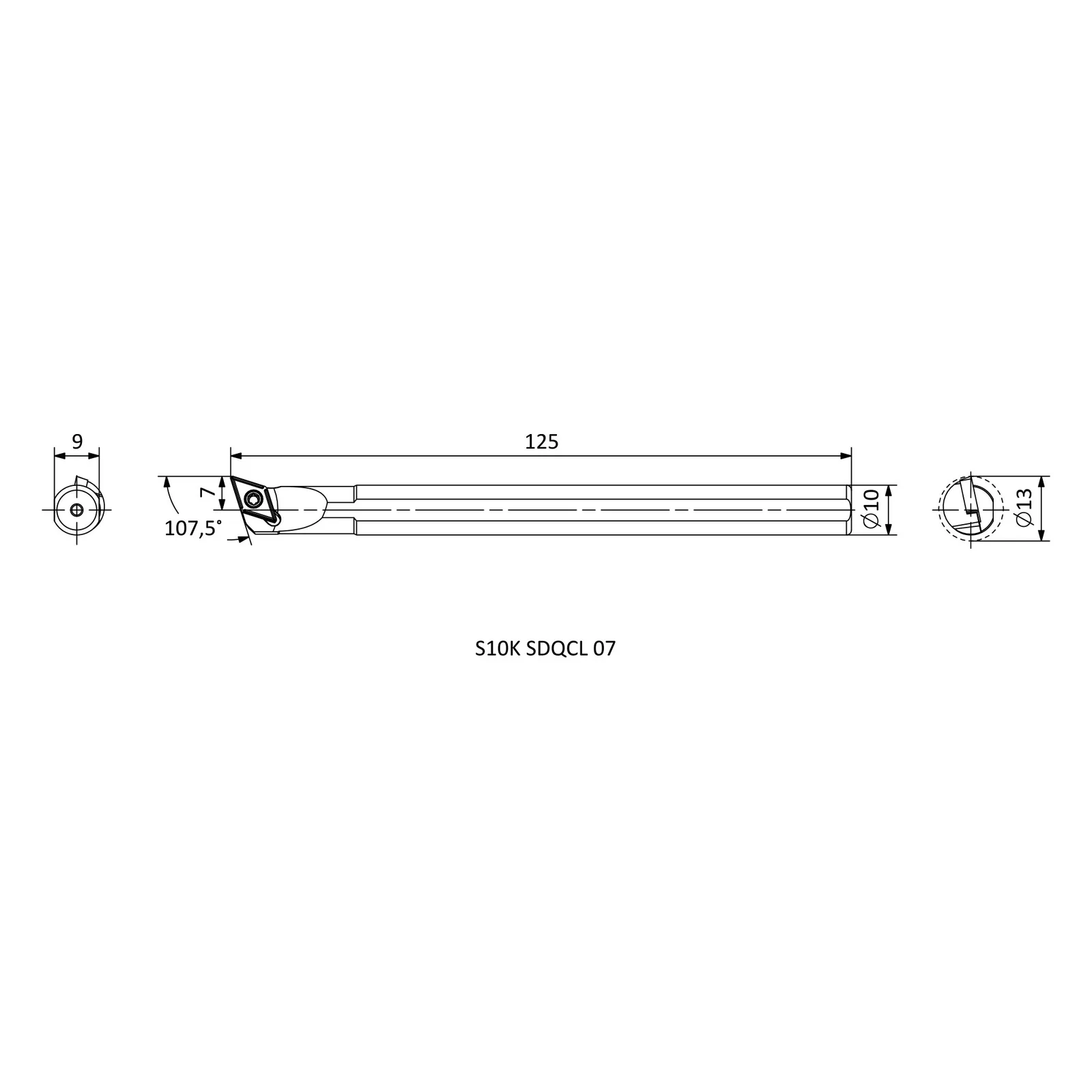 S10K SDQCL 07 &mdash; dimensioned drawing
